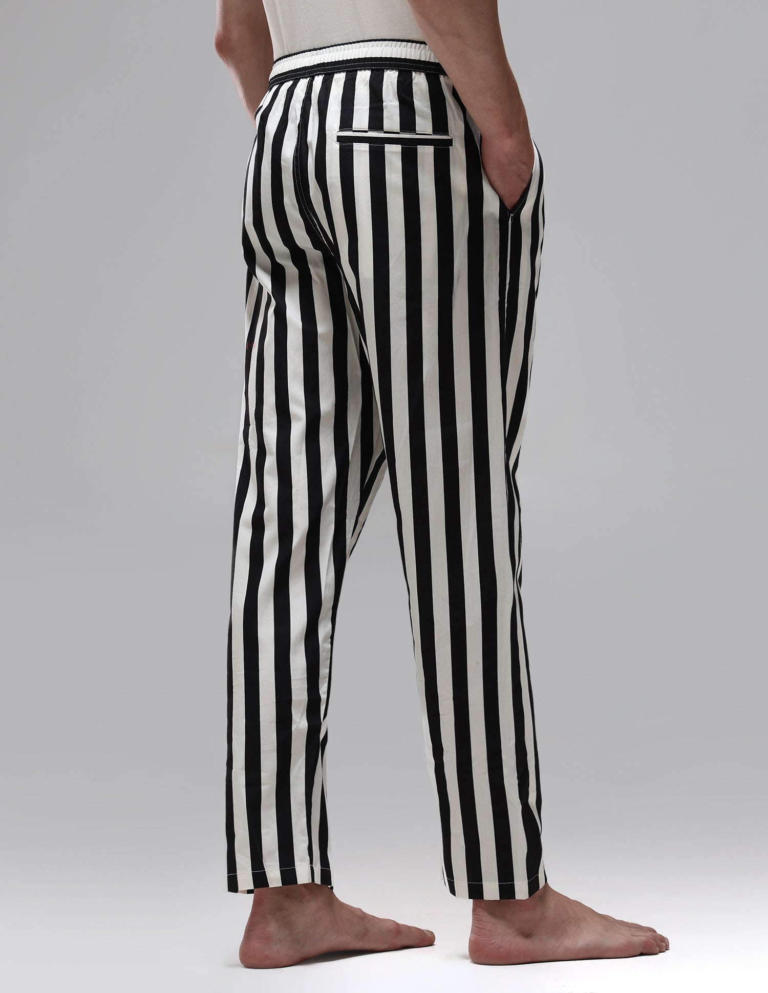 Vertical Striped Mid Rise OELP1 Lounge Pants Black - U.S. Polo Assn. India | Large