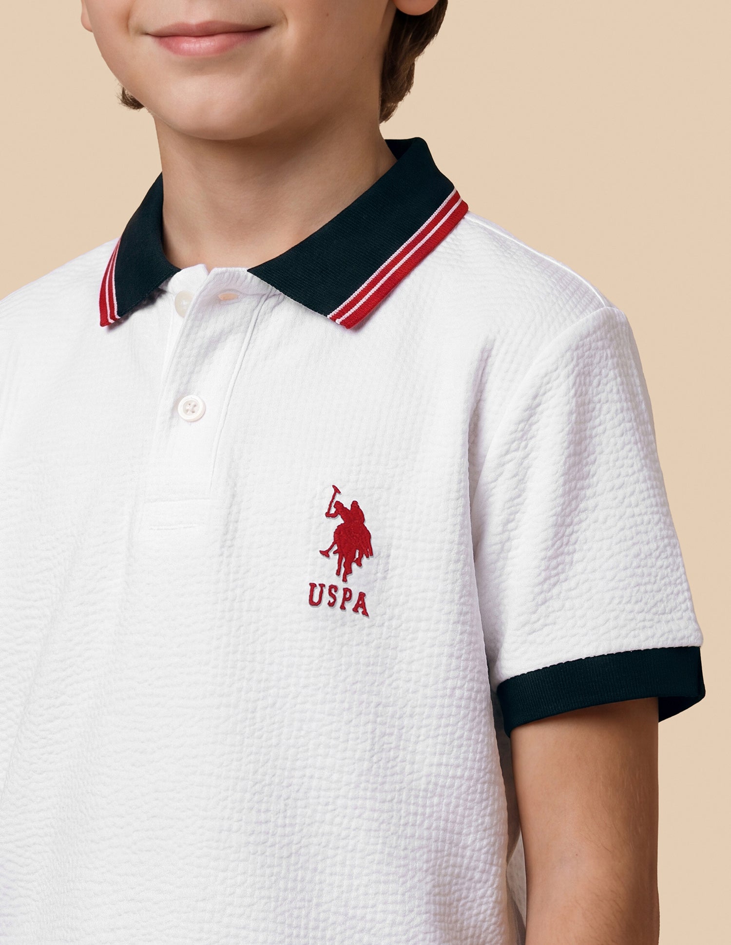 Solid Regular Fit Polo Shirt White - U.S. Polo Assn. India | Large
