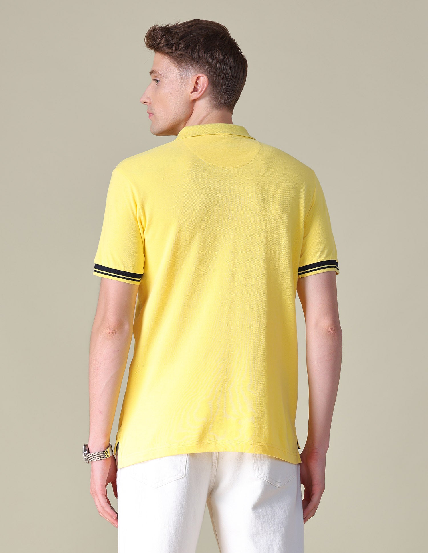 Solid Regular Fit Polo Shirt Light Yellow - U.S. POLO ASSN. | Large