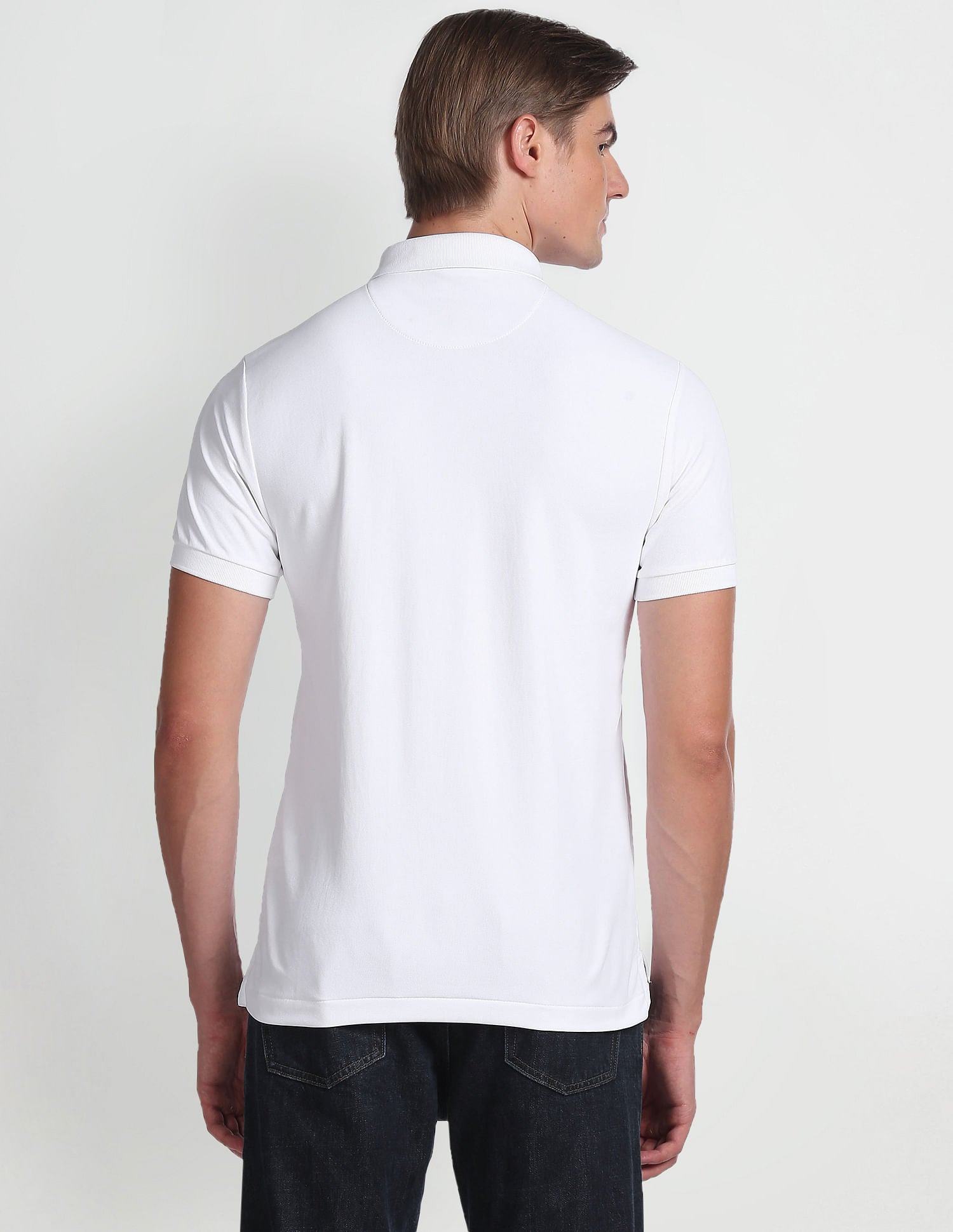 Brand Print Slim Fit Polo Shirt White - U.S. POLO ASSN. | Large