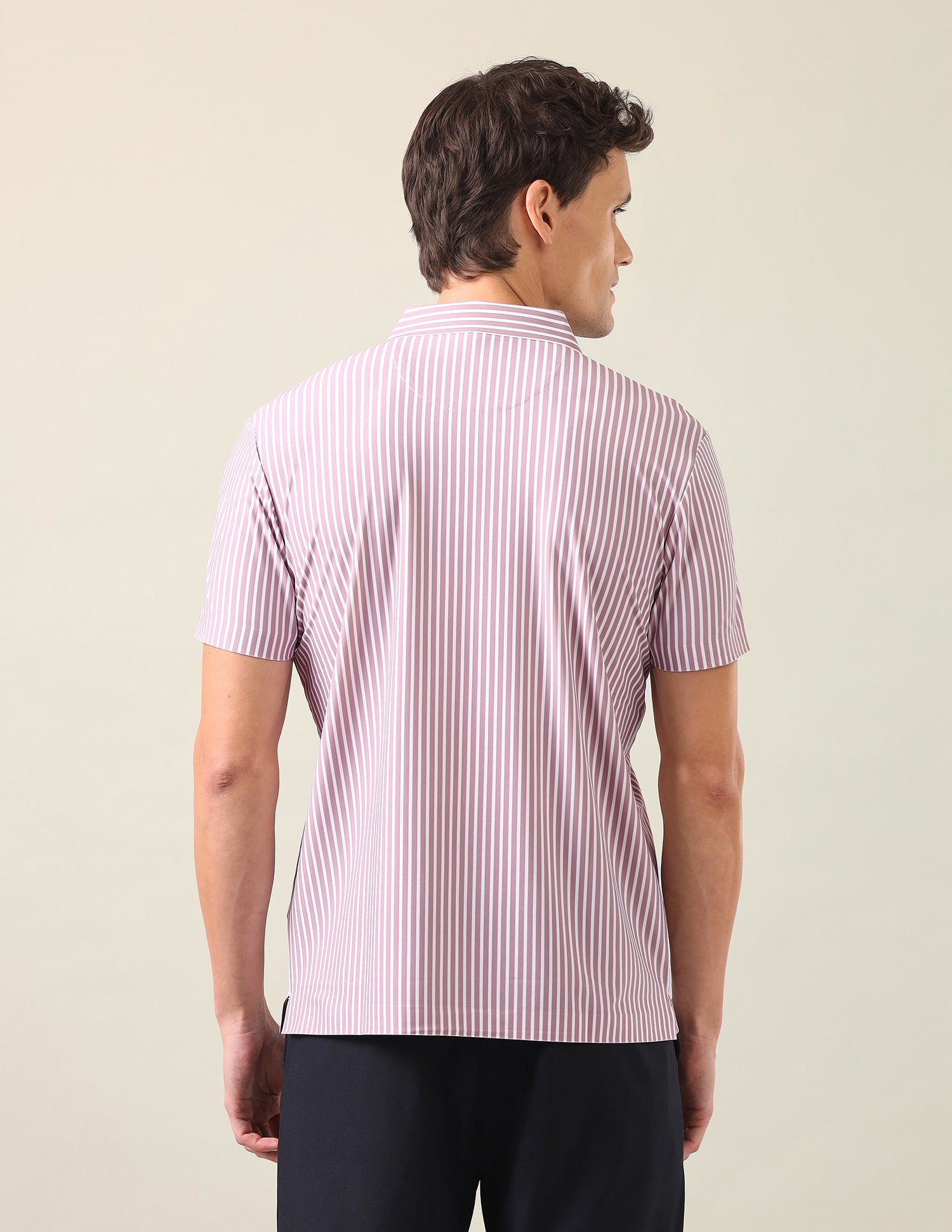 Vertical Striped Slim Fit Polo Shirt Pink - U.S. Polo Assn. India | Large