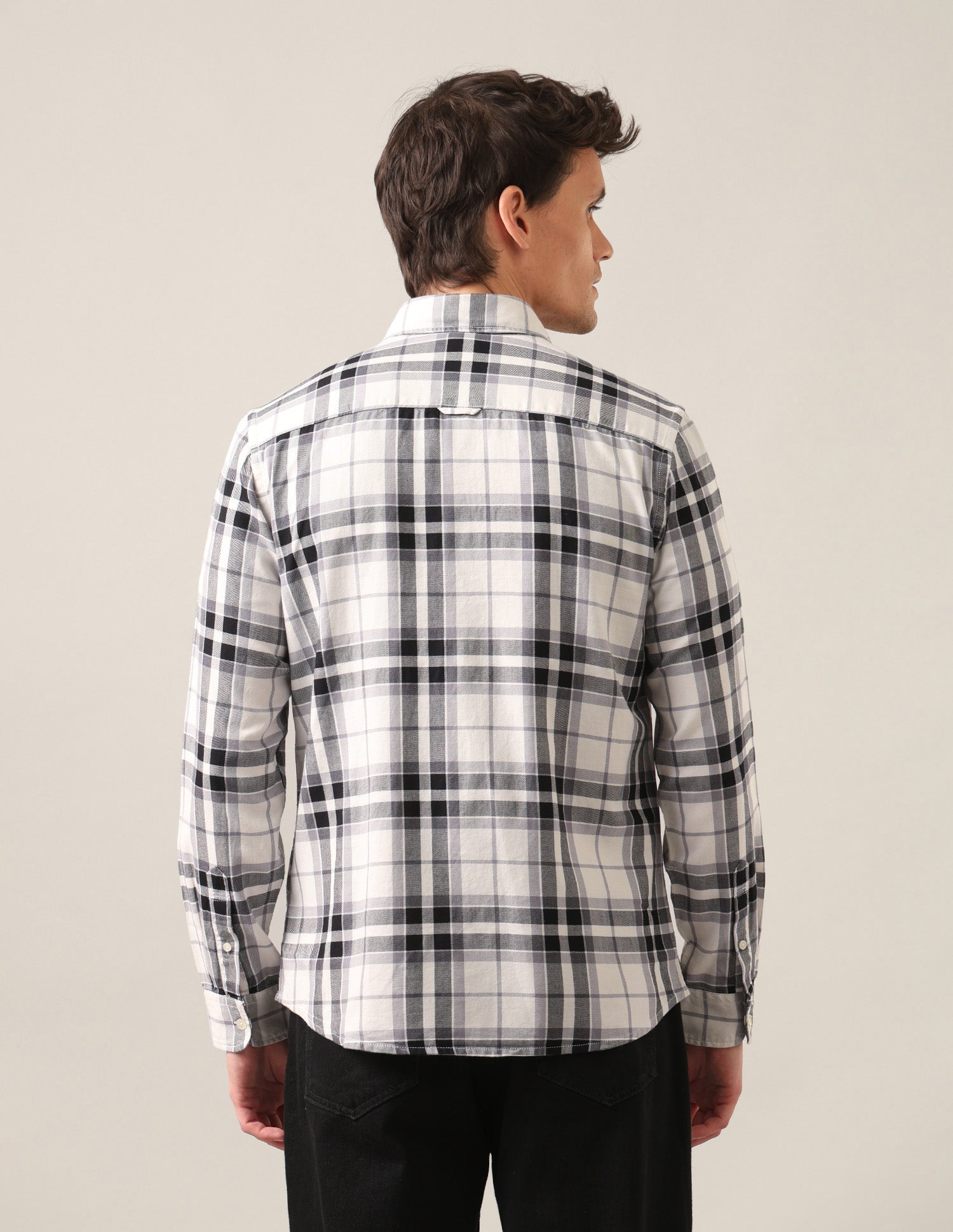 Tartan Checked Twill Shirt Ivory - U.S. Polo Assn. India | Large