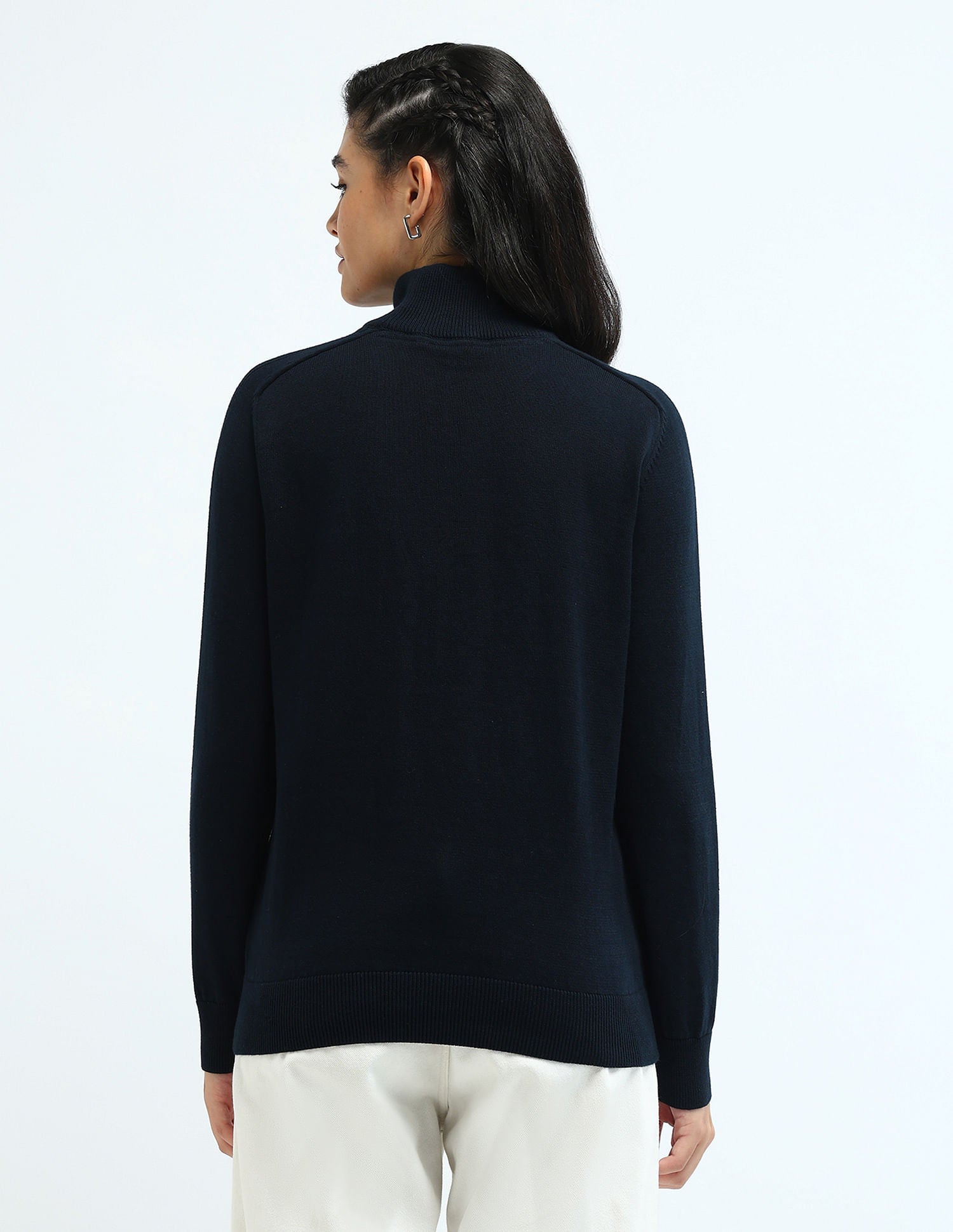 High Neck Cotton Sweater Navy - U.S. Polo Assn. India | Large