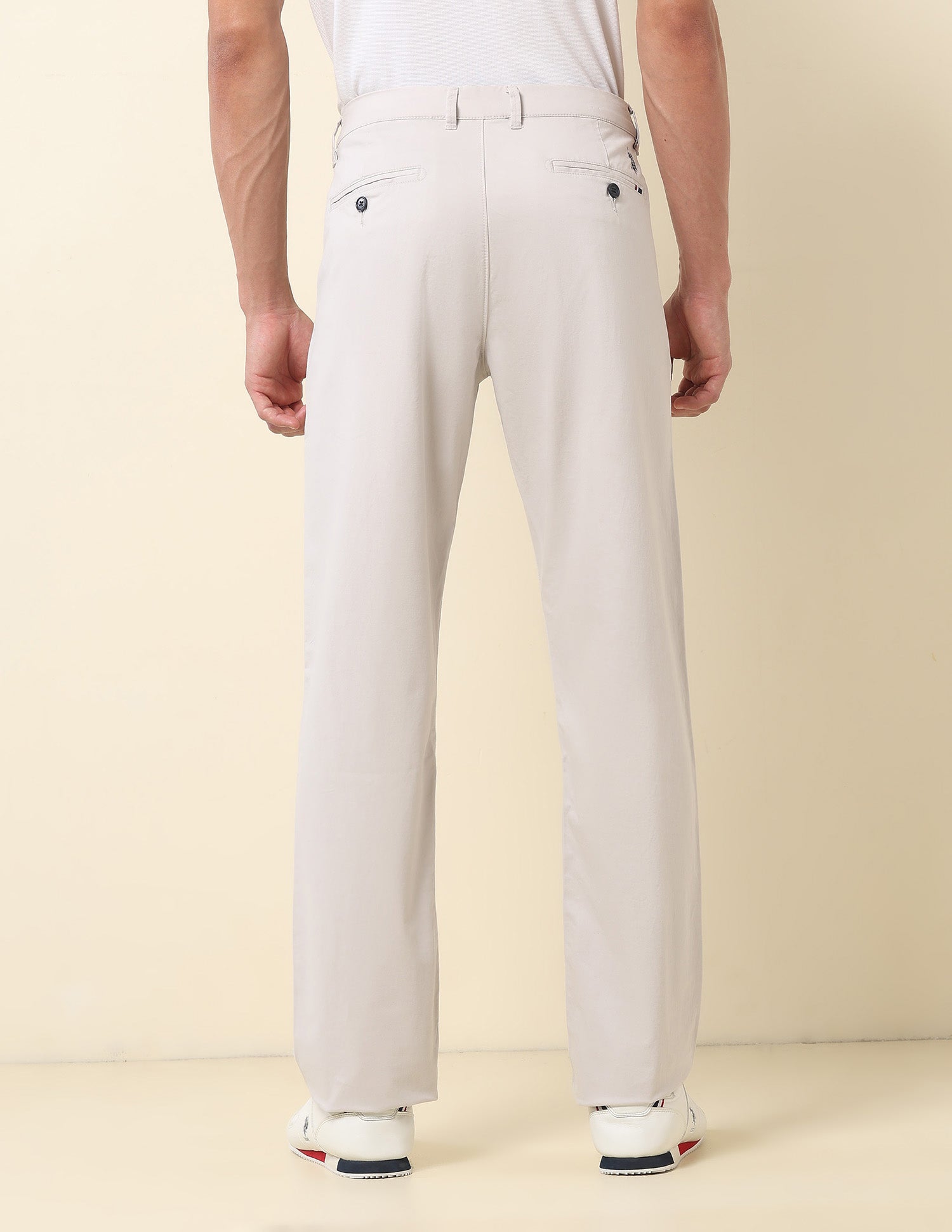 Riley Straight Fit Twill Trousers Light Grey - U.S. POLO ASSN. | Large