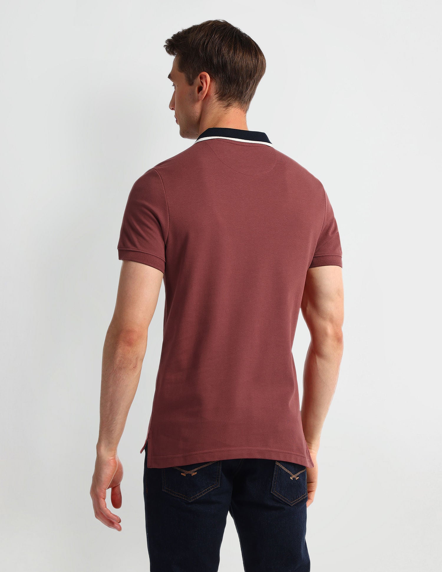 Muscle Fit Solid Polo Shirt Brown - U.S. Polo Assn. India | Large