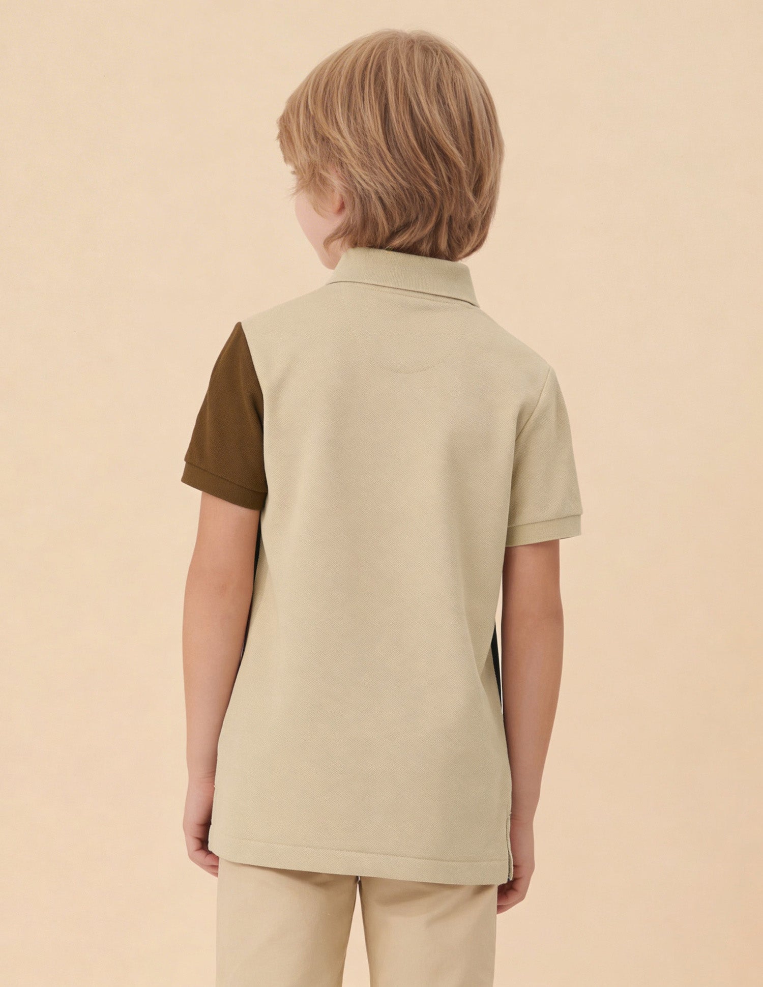 Colorblock Brand Embroidered Regular Fit Polo Shirt Beige - U.S. Polo Assn. India | Large