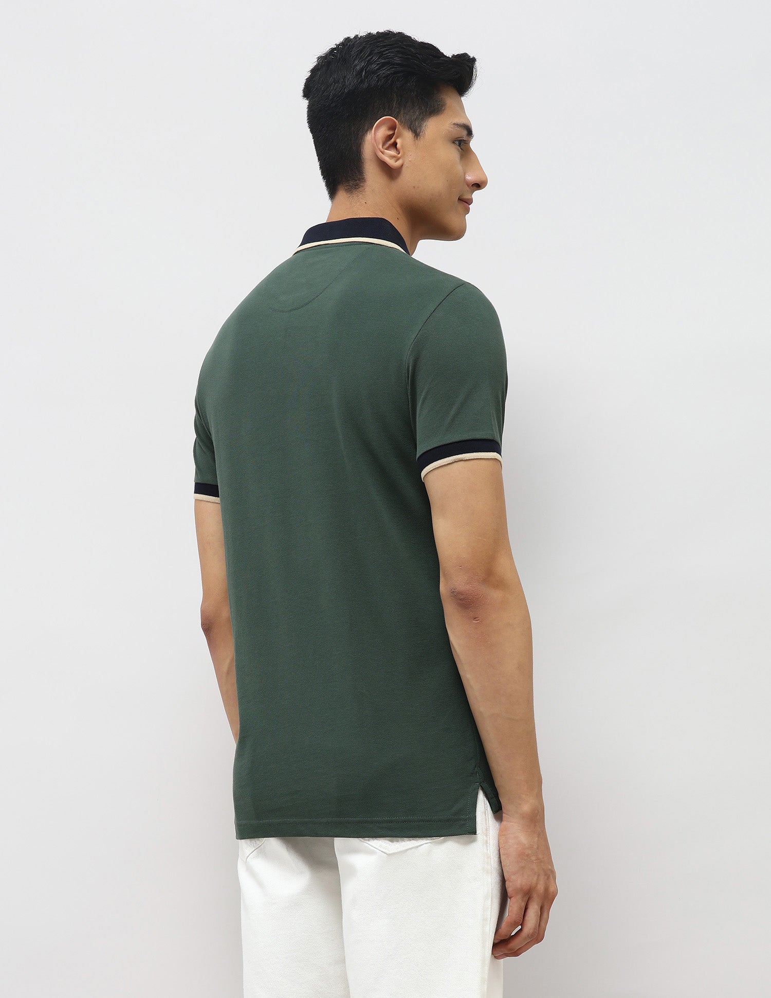 Pure Cotton Muscle Fit Polo Shirt Olive - U.S. Polo Assn. India | Large