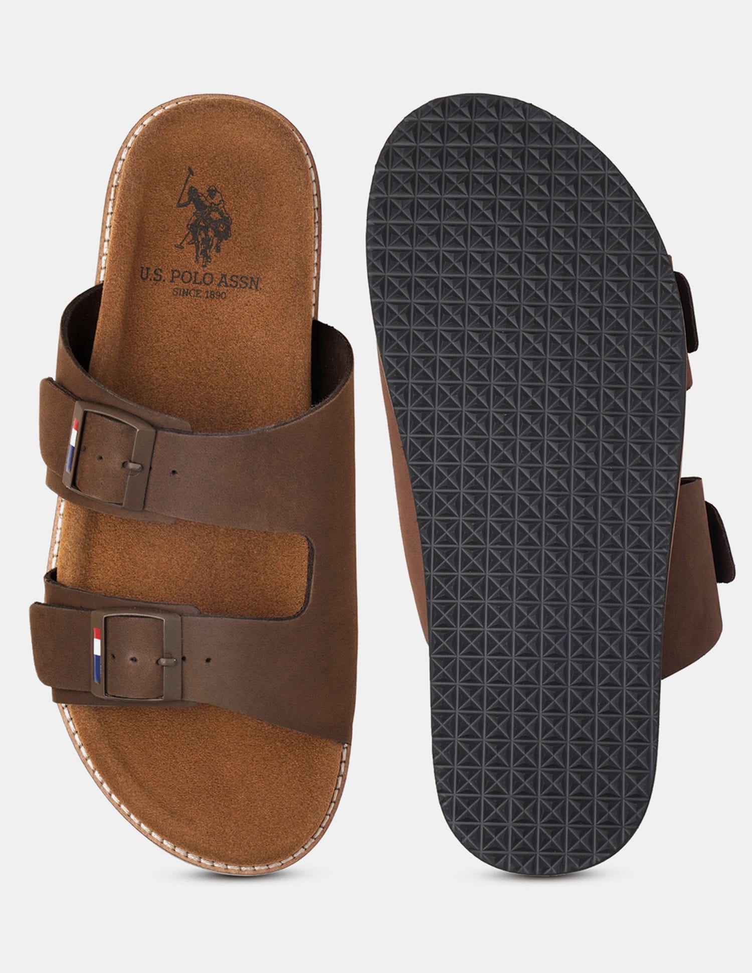 Men Buckle Strap Mendy Sandals Brown - U.S. Polo Assn. India | Large
