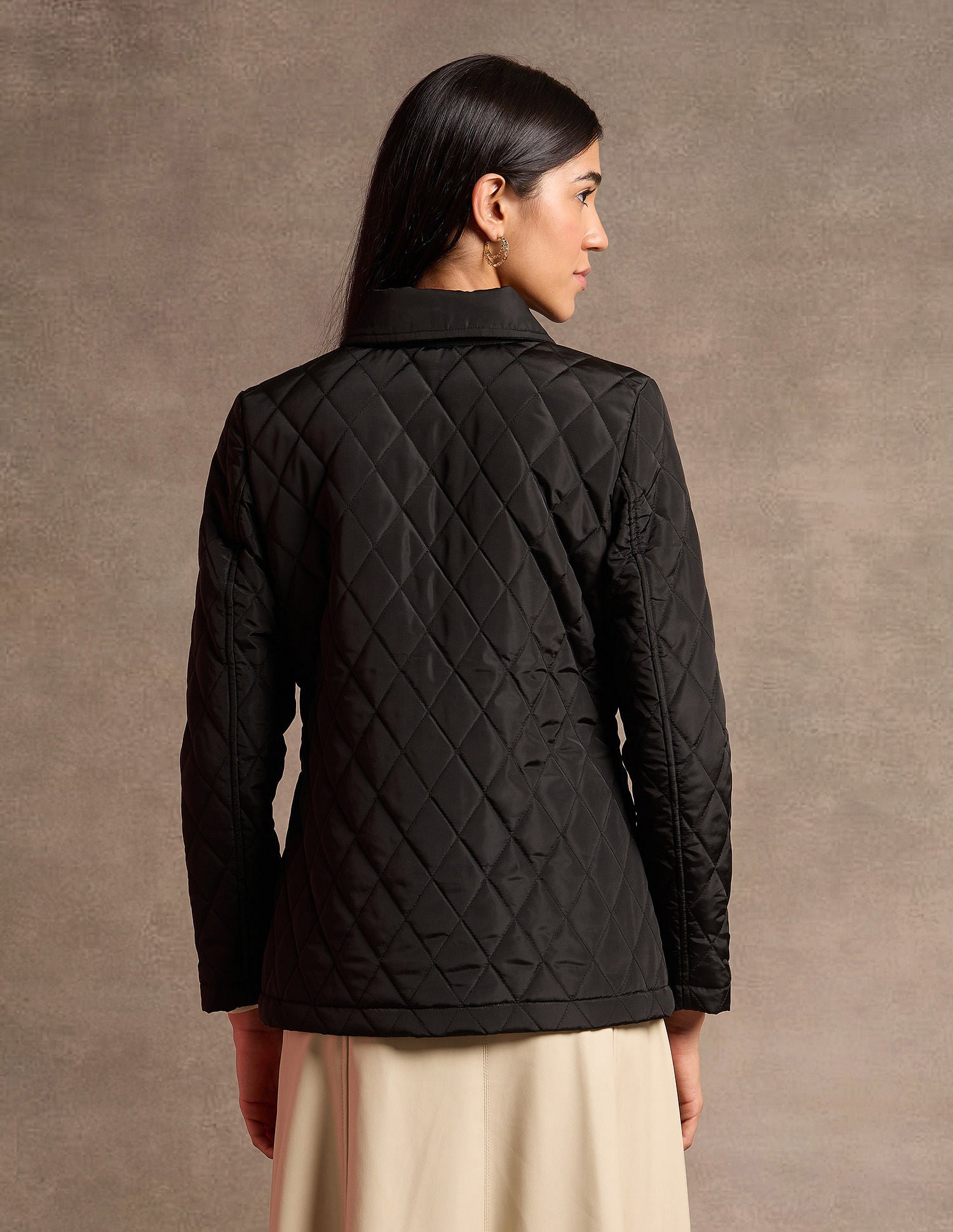 Hooded Solid Quilted Jacket Black - U.S. POLO ASSN. | Large