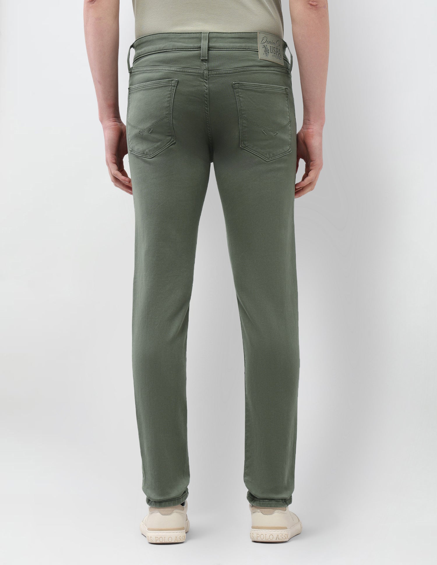 Brandon Slim Tapered Fit Green Jeans Olive - U.S. Polo Assn. India | Large