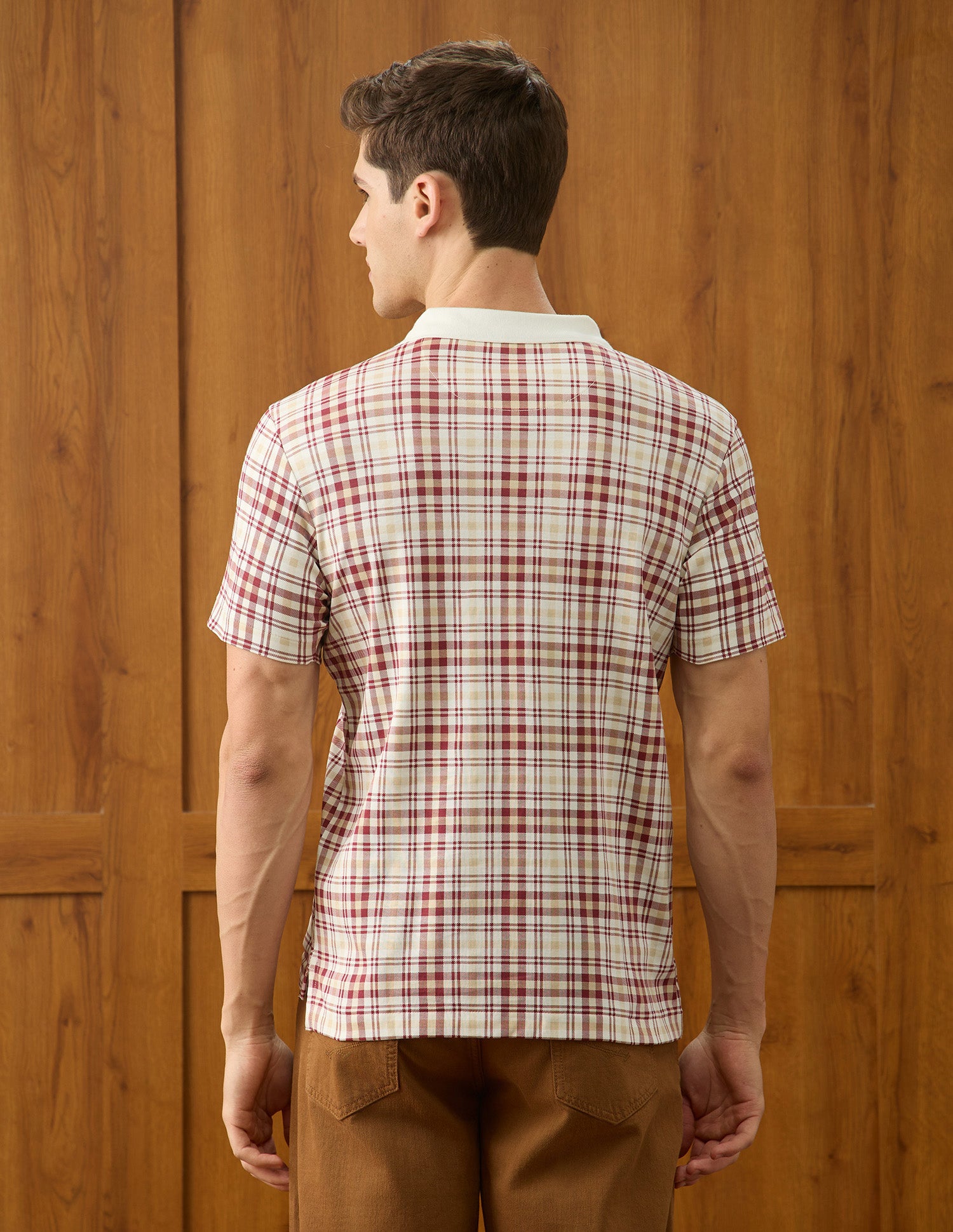 Checked Slim Fit Polo Shirt Dark Pink - U.S. Polo Assn. India | Large