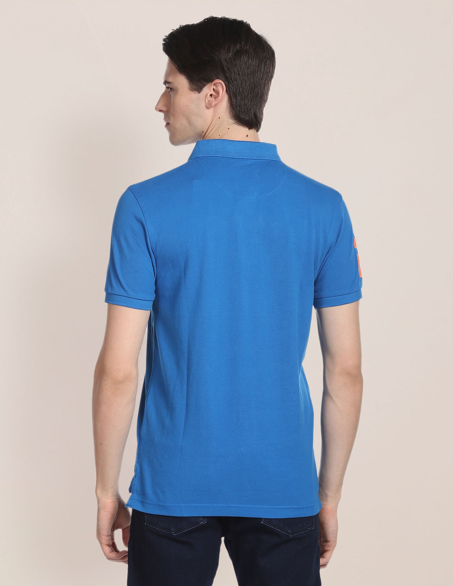 Compact Cotton Logo Polo Shirt Dark Blue - U.S. Polo Assn. India | Large