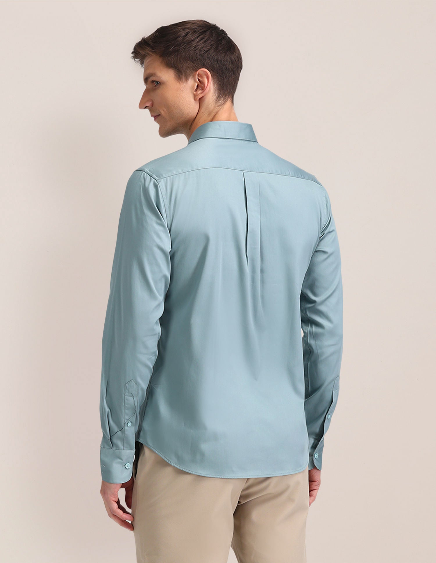 Regular Fit Satin Shirt Green - U.S. Polo Assn. India | Large