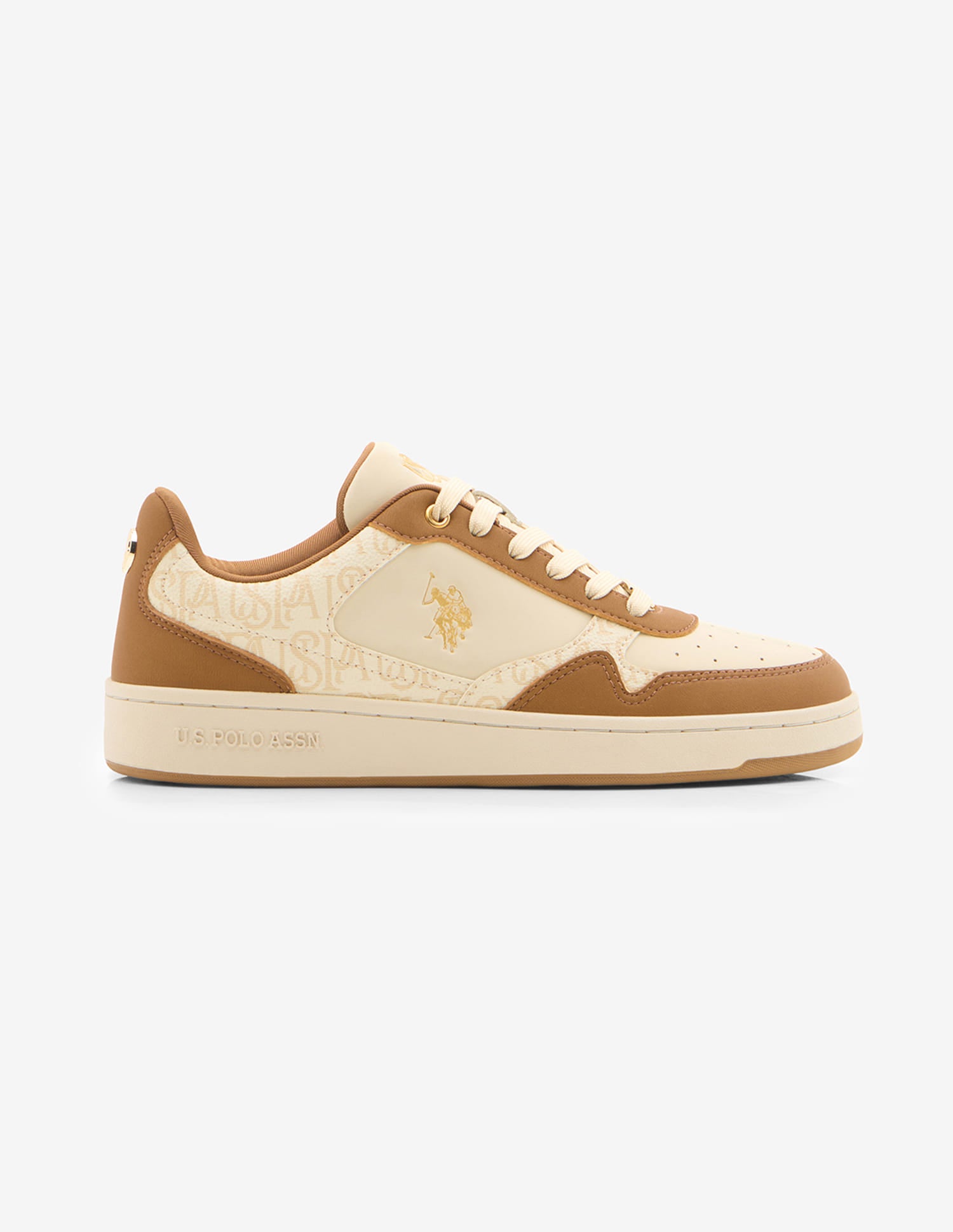 Ira Monogram Printed Sneakers Tan - U.S. Polo Assn. India | Large