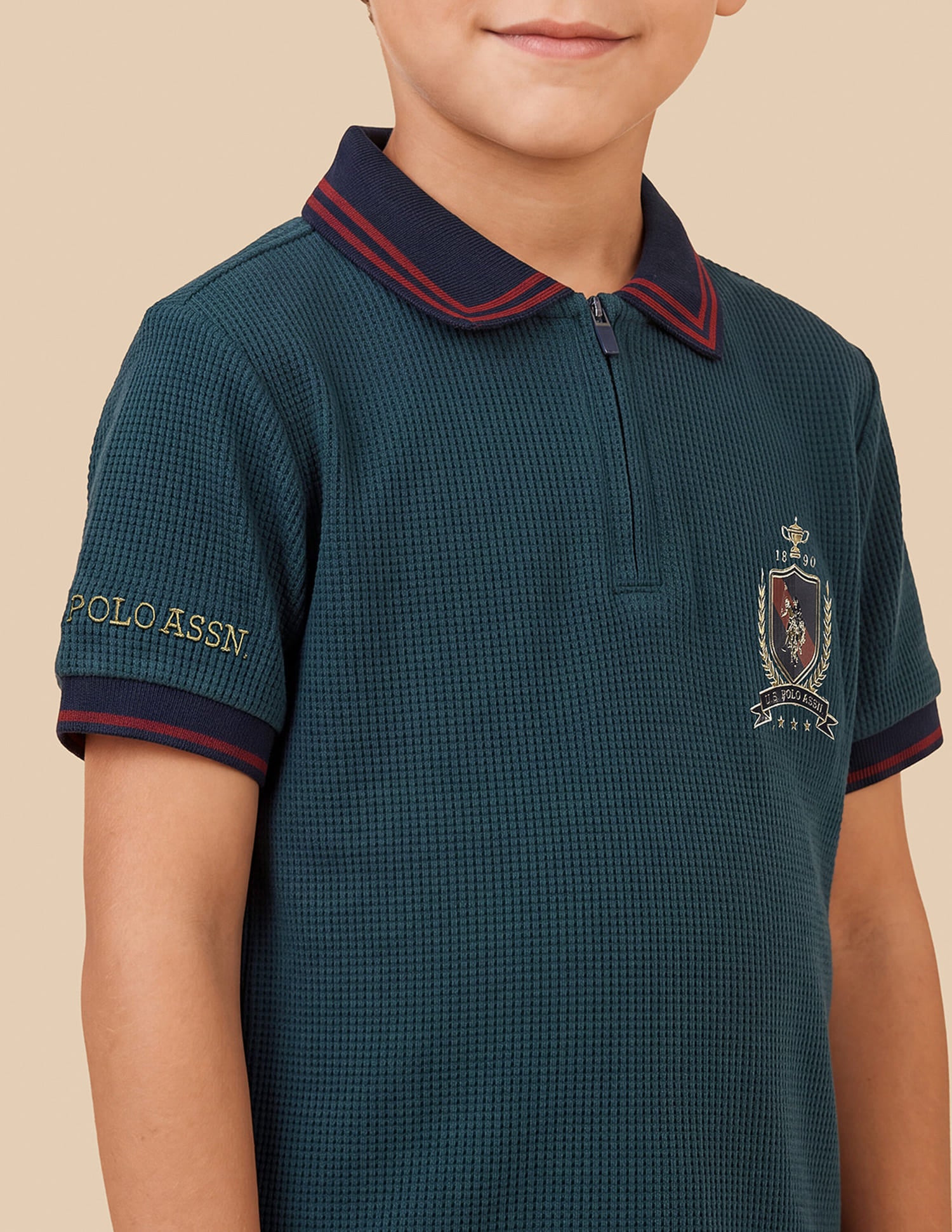 Textured Regular Fit Polo Shirt Green - U.S. Polo Assn. India | Large