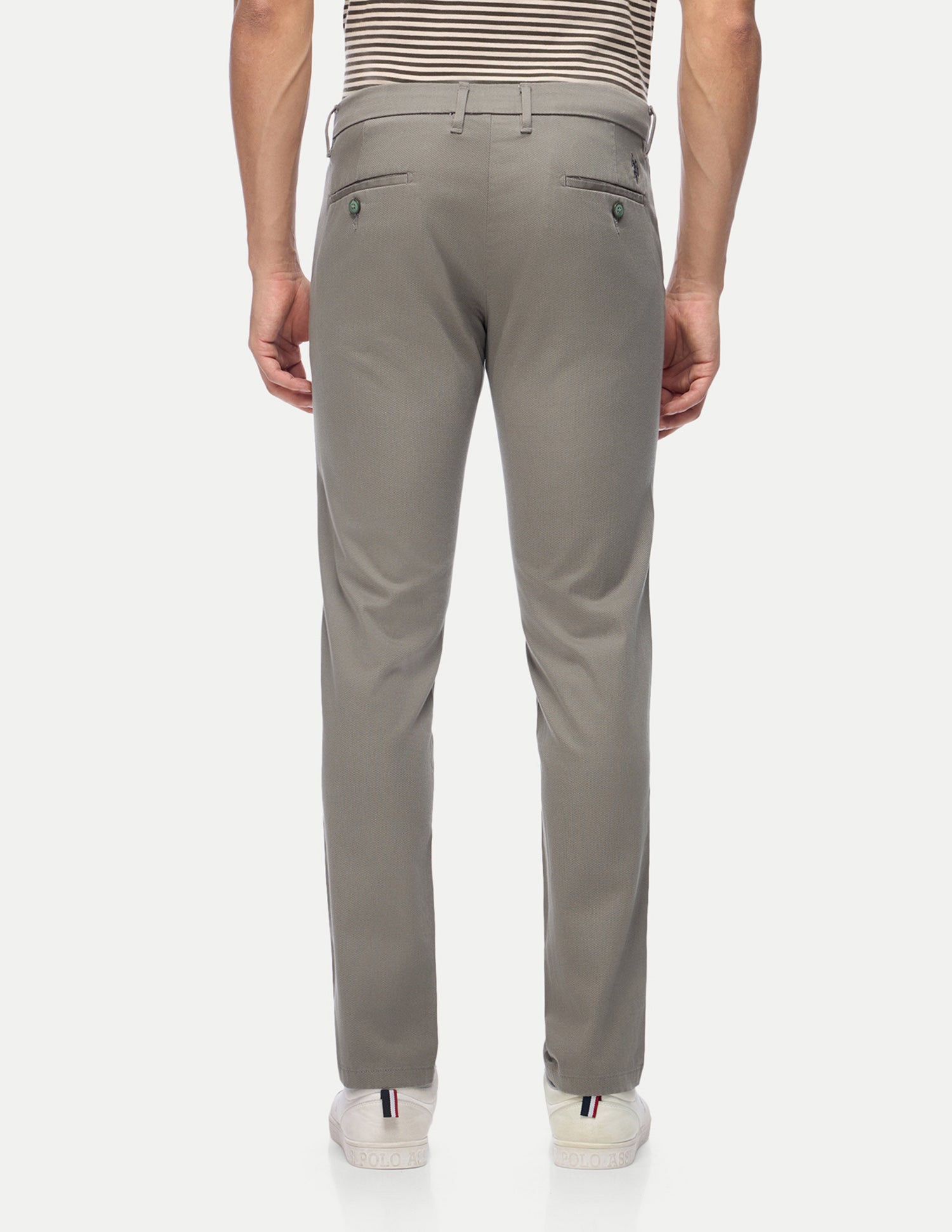 Denver Slim Fit Satin Trousers Grey - U.S. Polo Assn. India | Large