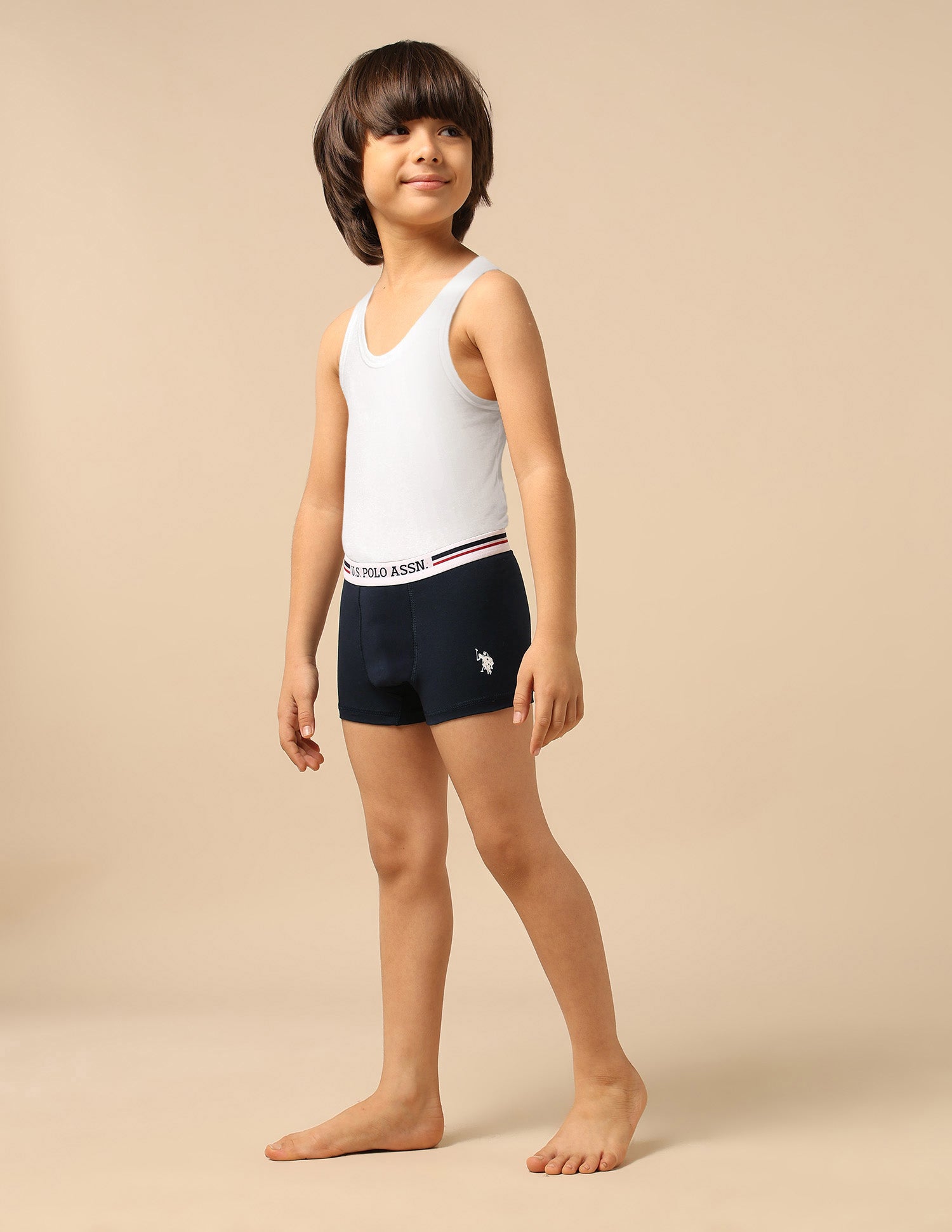 Boys Moisture Wicking Briefs - Pack Of 3 White/Navy/Power Blue - U.S. POLO ASSN. | Large