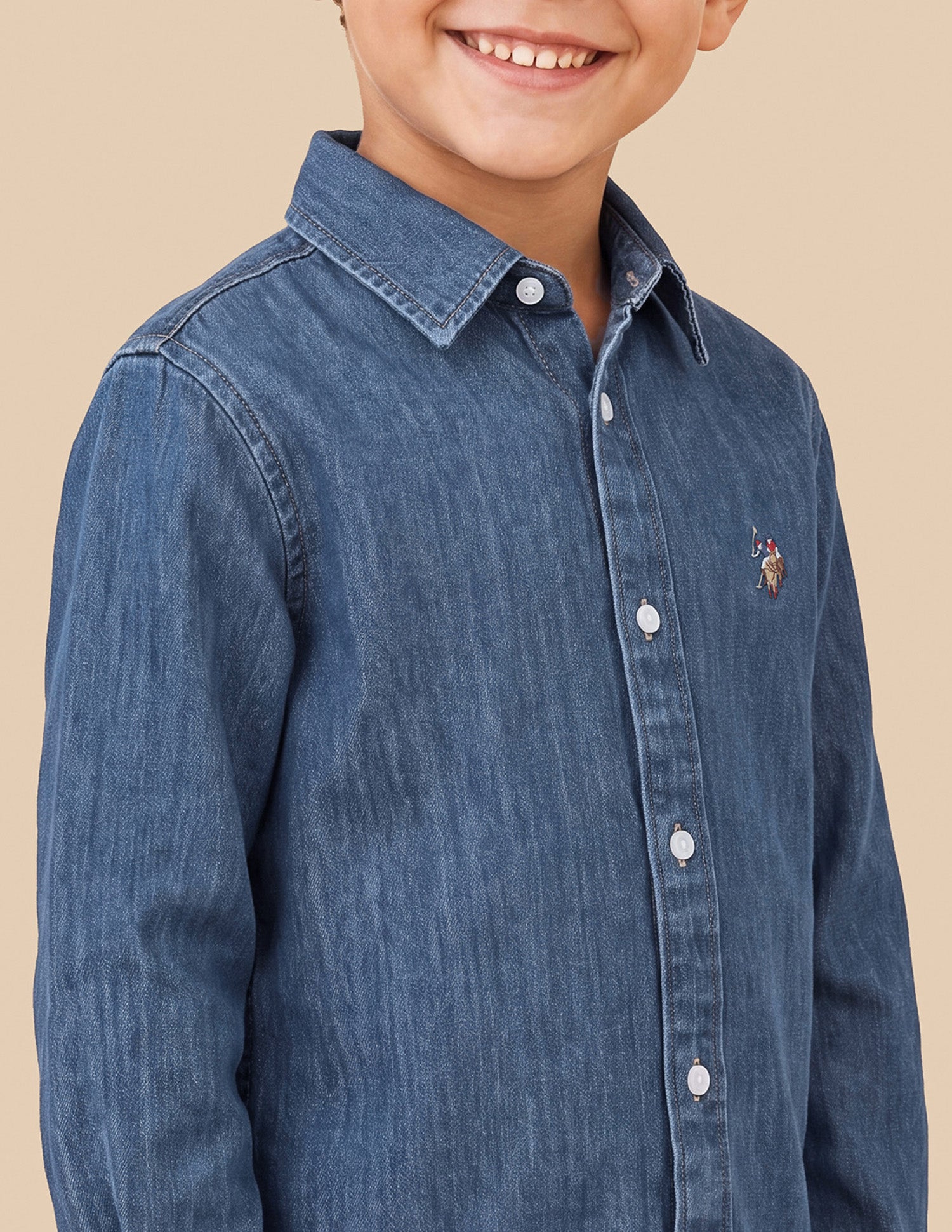 Solid Regular Fit Shirt Navy - U.S. Polo Assn. India | Large
