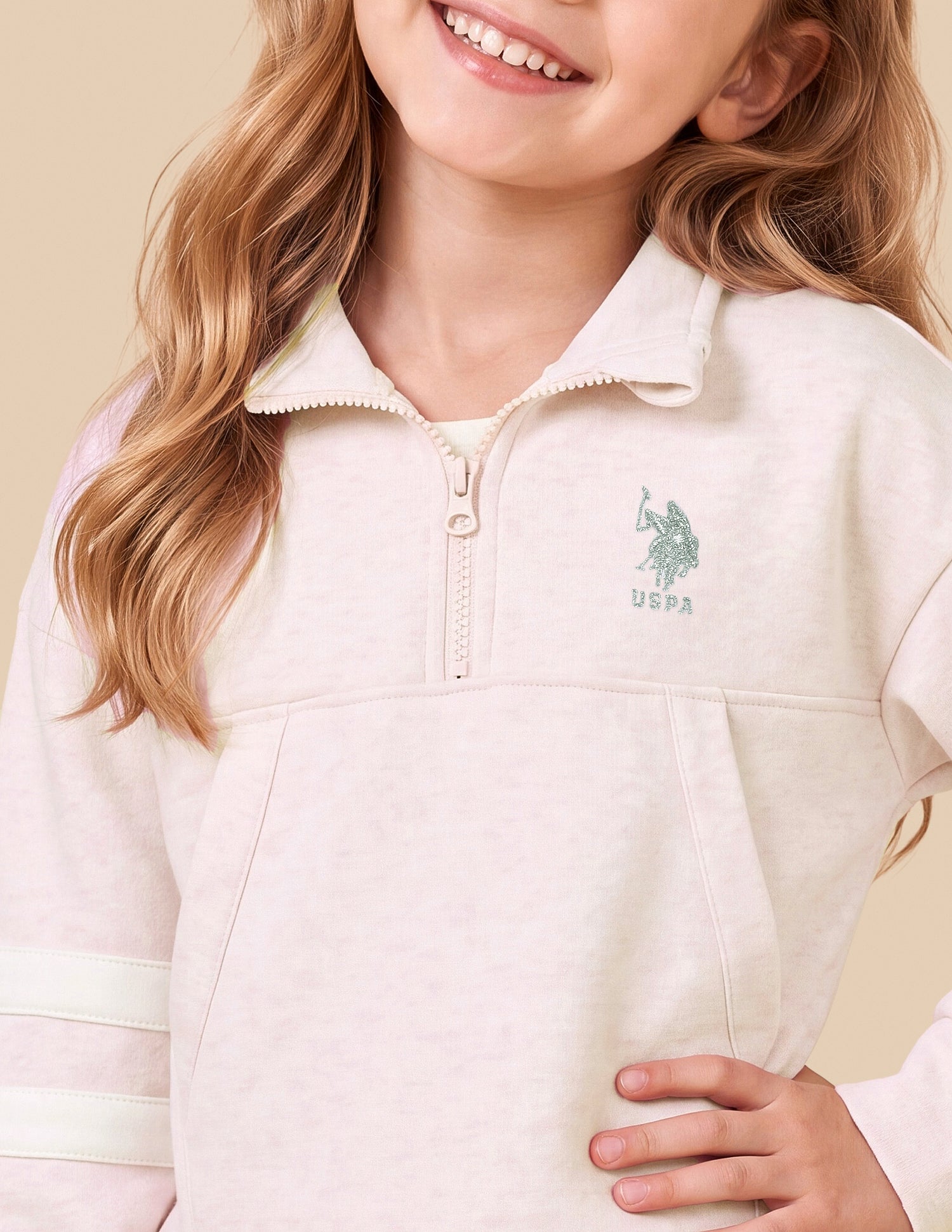 Solid Relaxed Fit Sweatshirt Pink - U.S. Polo Assn. India | Large