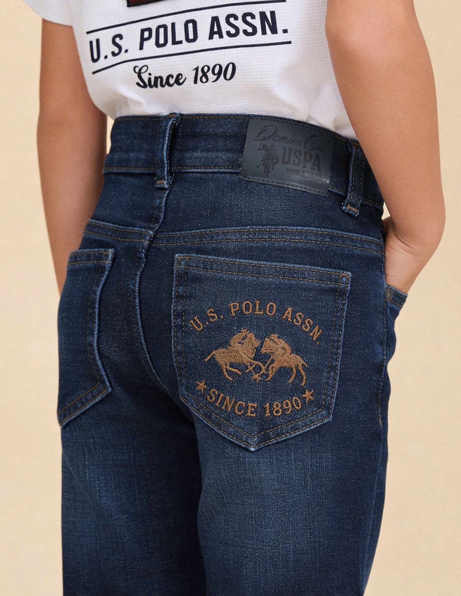 Whiskered Slim Fit Jeans Dark Blue - U.S. Polo Assn. India | Large