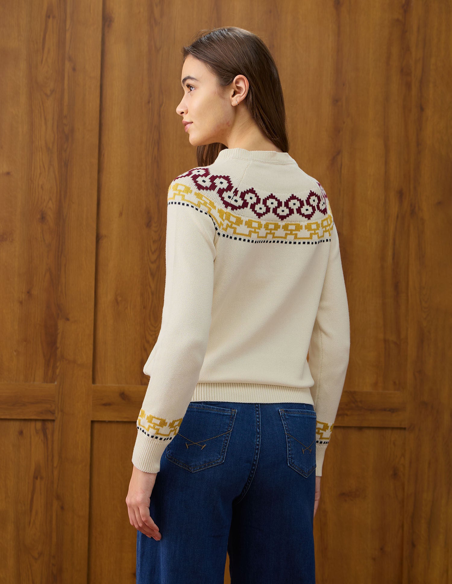 Patterned Knit Regular Fit Sweater White - U.S. POLO ASSN. | Large