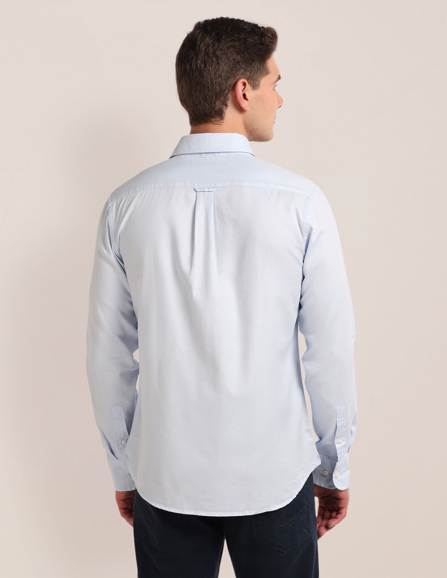 Regular Fit Dobby Shirt Blue - U.S. Polo Assn. India | Large