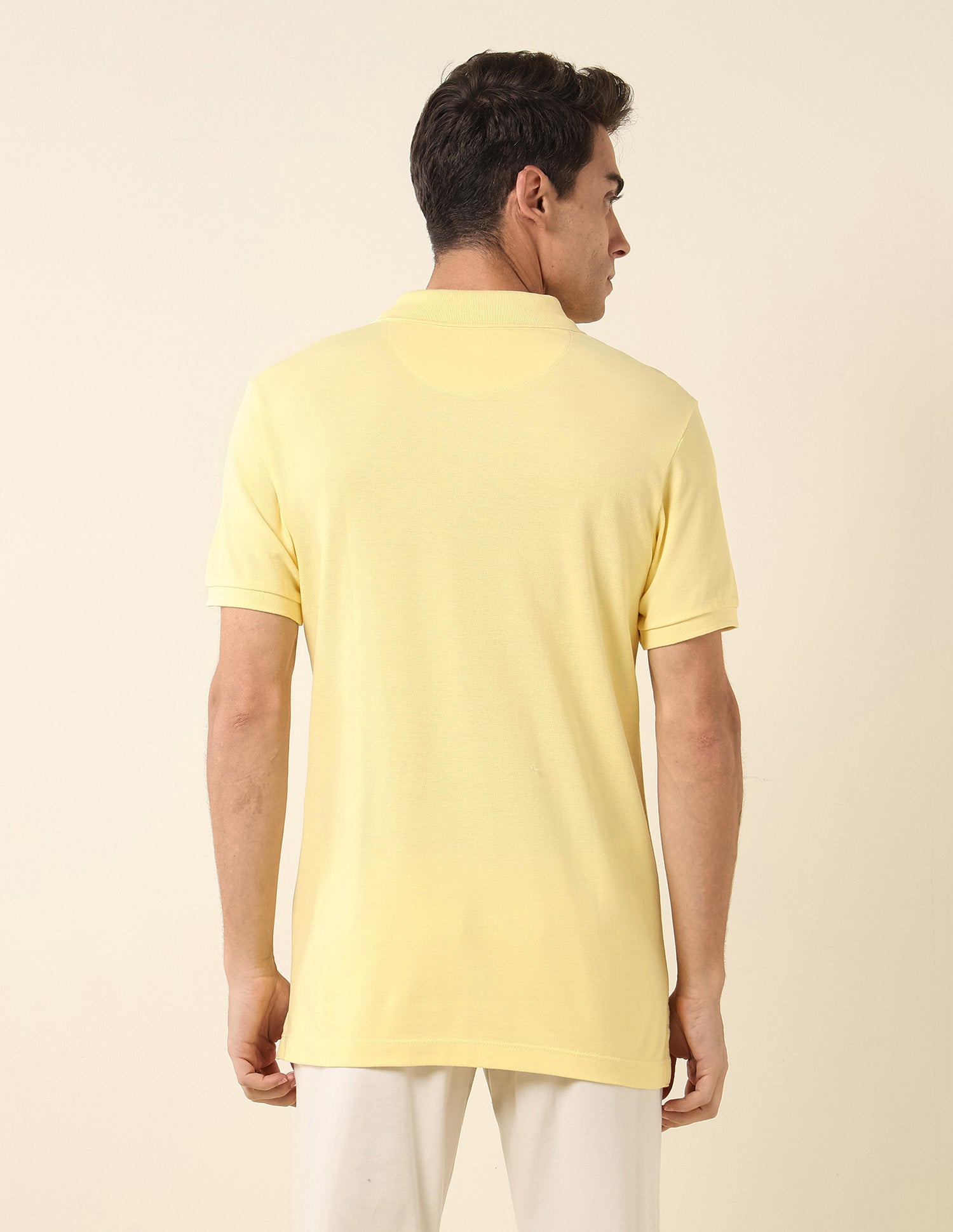 Slim Fit Pure Cotton Polo Shirt Yellow - U.S. Polo Assn. India | Large
