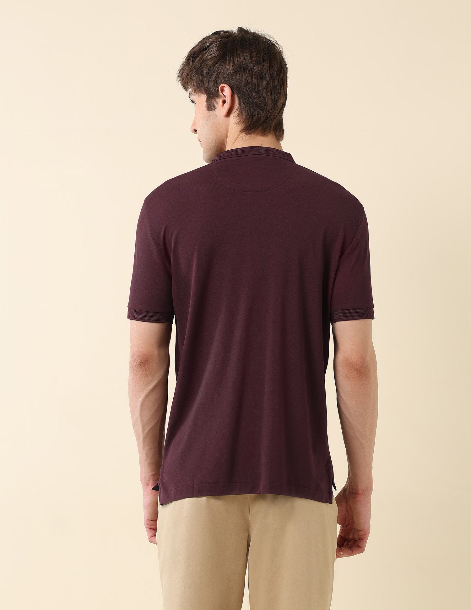 Solid Slim Fit Varsity Polo Shirt Maroon - U.S. Polo Assn. India | Large