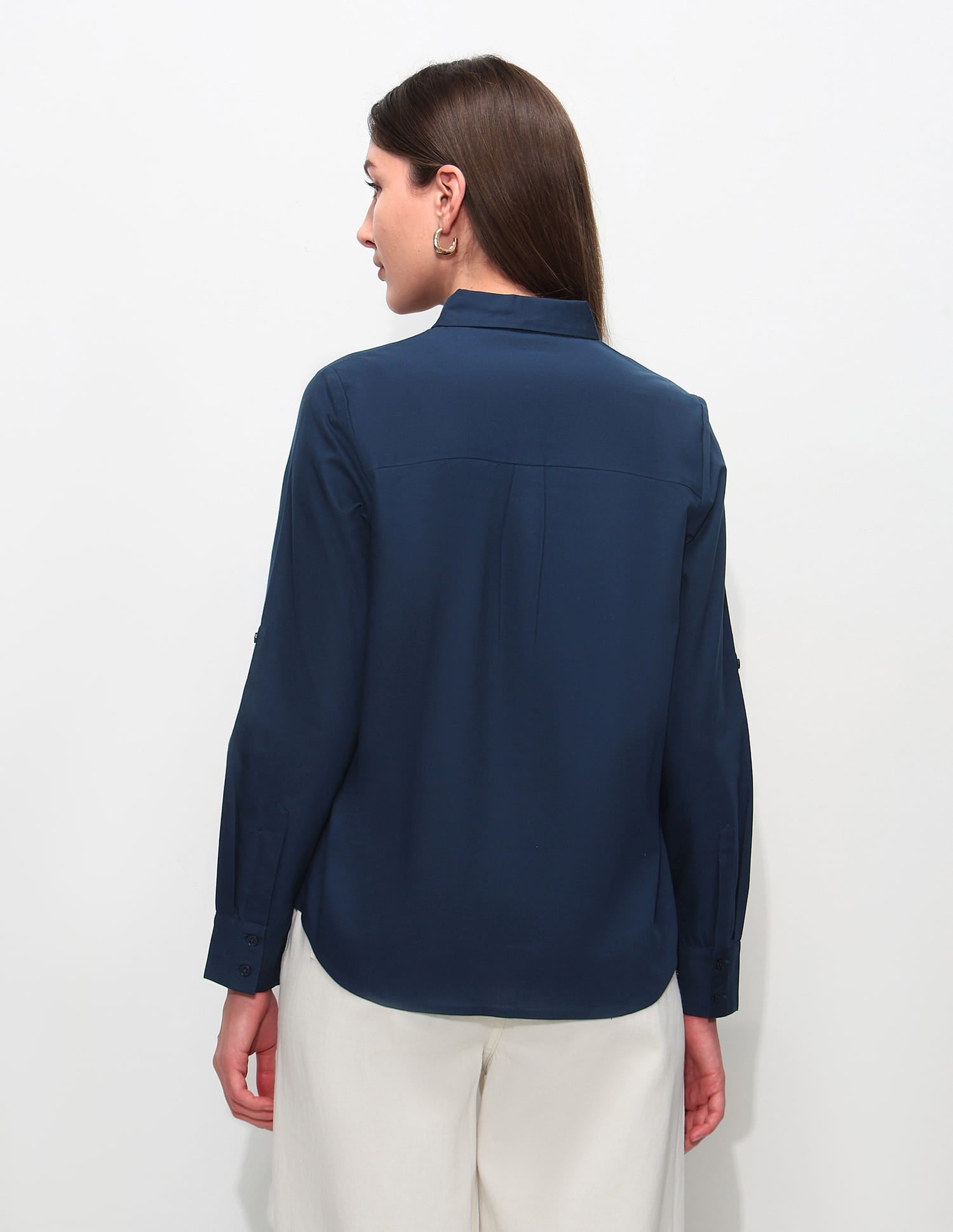 Regular Fit Solid Shirt Navy - U.S. Polo Assn. India | Large