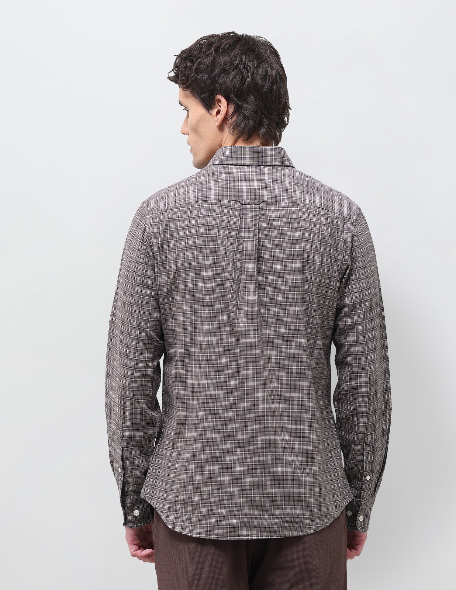 Oxford Grid Tattersall Checked Shirt Brown - U.S. Polo Assn. India | Large