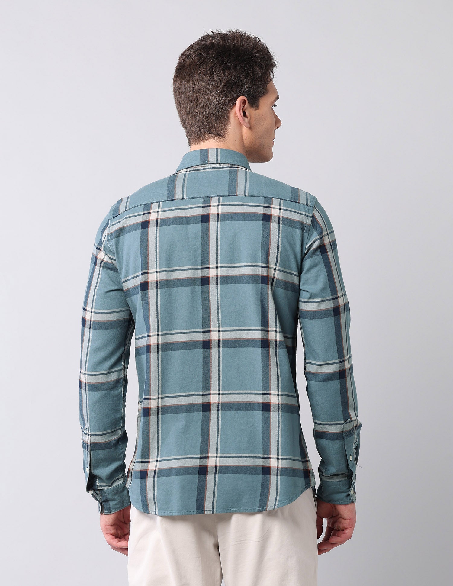 Grid Tattersall Checked Twill Shirt Teal - U.S. POLO ASSN. | Large