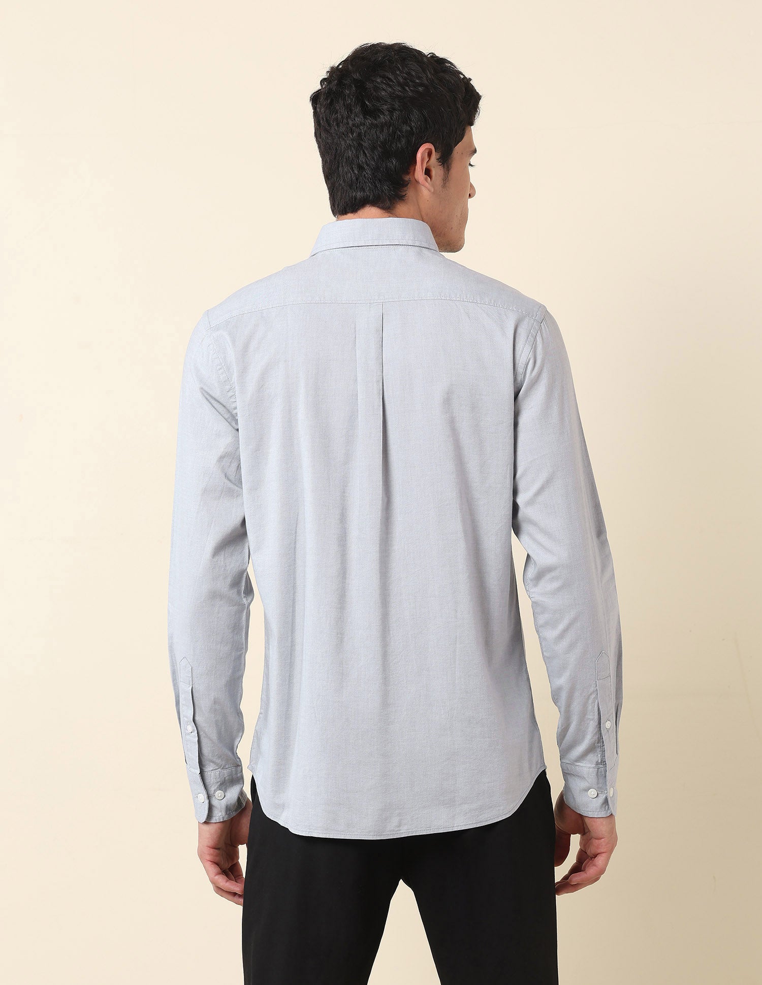 Pure Cotton Tailored Fit Shirt Grey - U.S. Polo Assn. India | Large