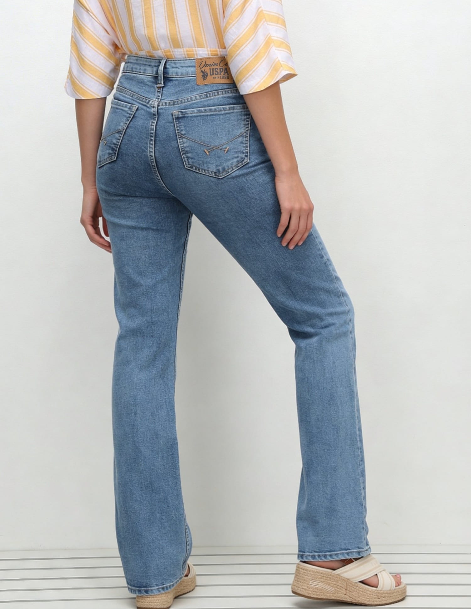 High Rise Skinny Bootcut Jeans Blue - U.S. Polo Assn. India | Large