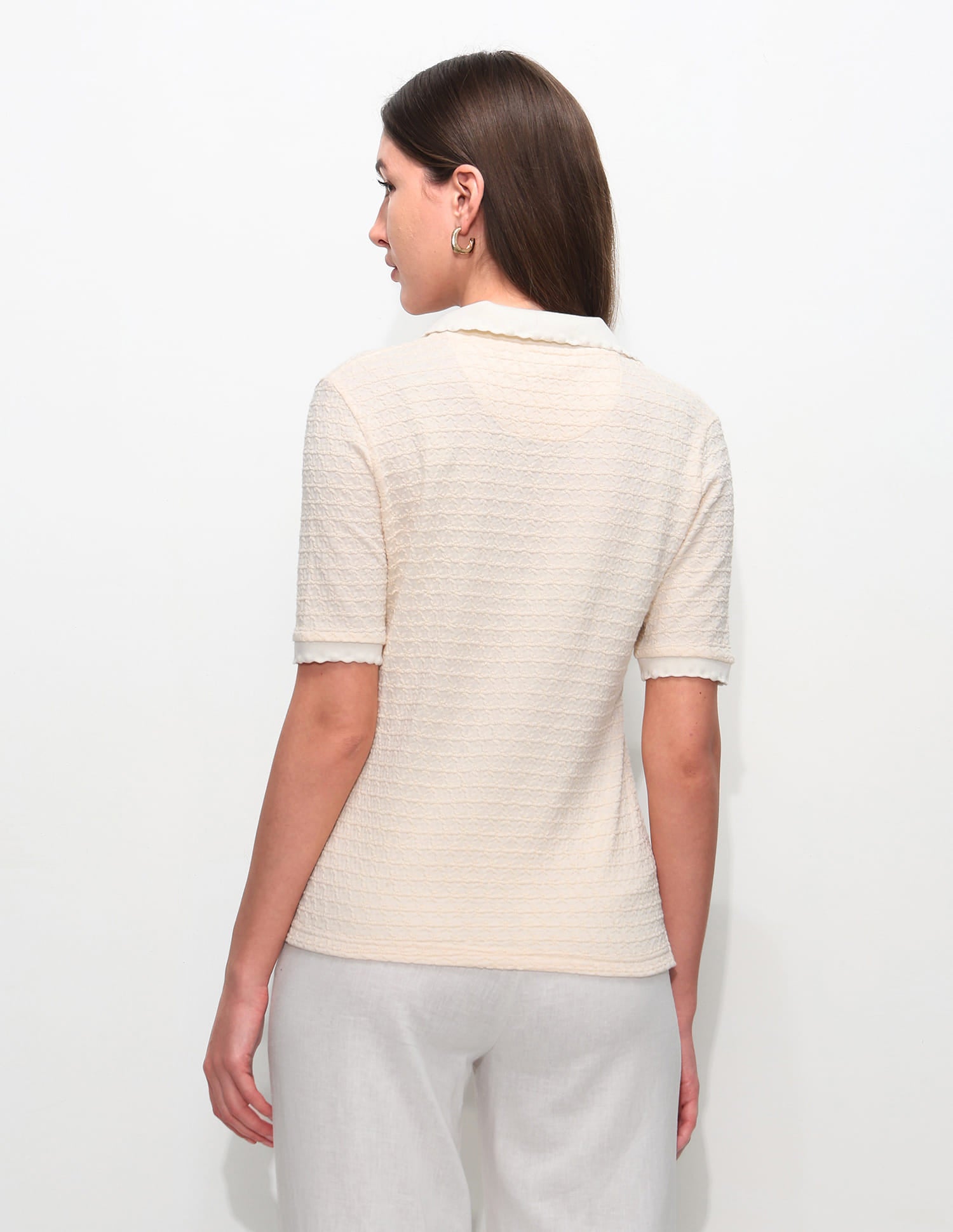 Regular Fit Textured Polo Shirt Beige - U.S. Polo Assn. India | Large
