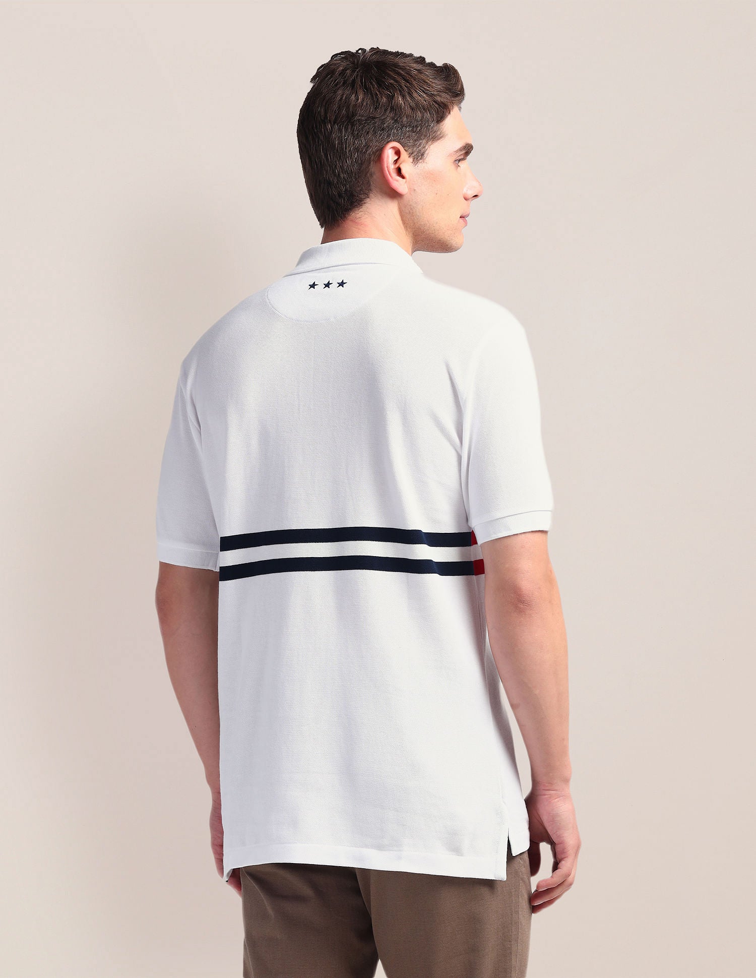 Embroidered Slim Polo Shirt White - U.S. Polo Assn. India | Large