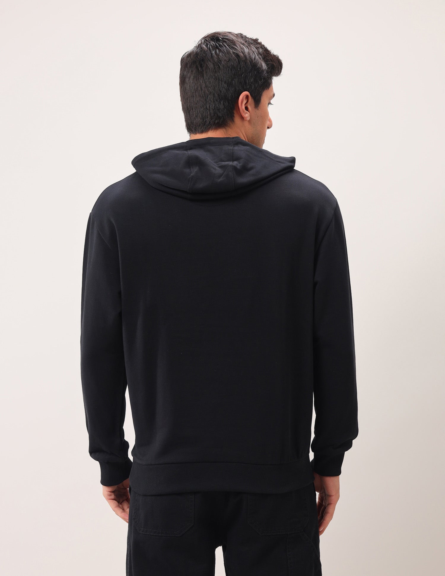 Brand Printed Hooded Sweatshirt Black - U.S. Polo Assn. India | Large