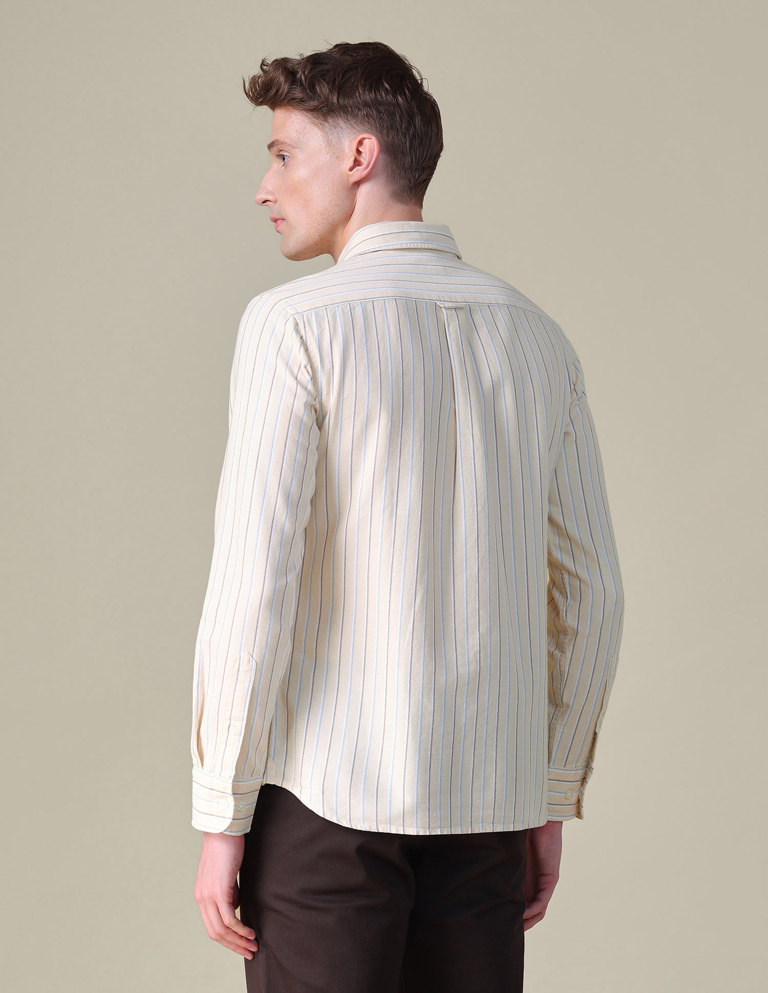 Vertical Striped Tailored Fit Shirt Light Yellow - U.S. POLO ASSN. | Large