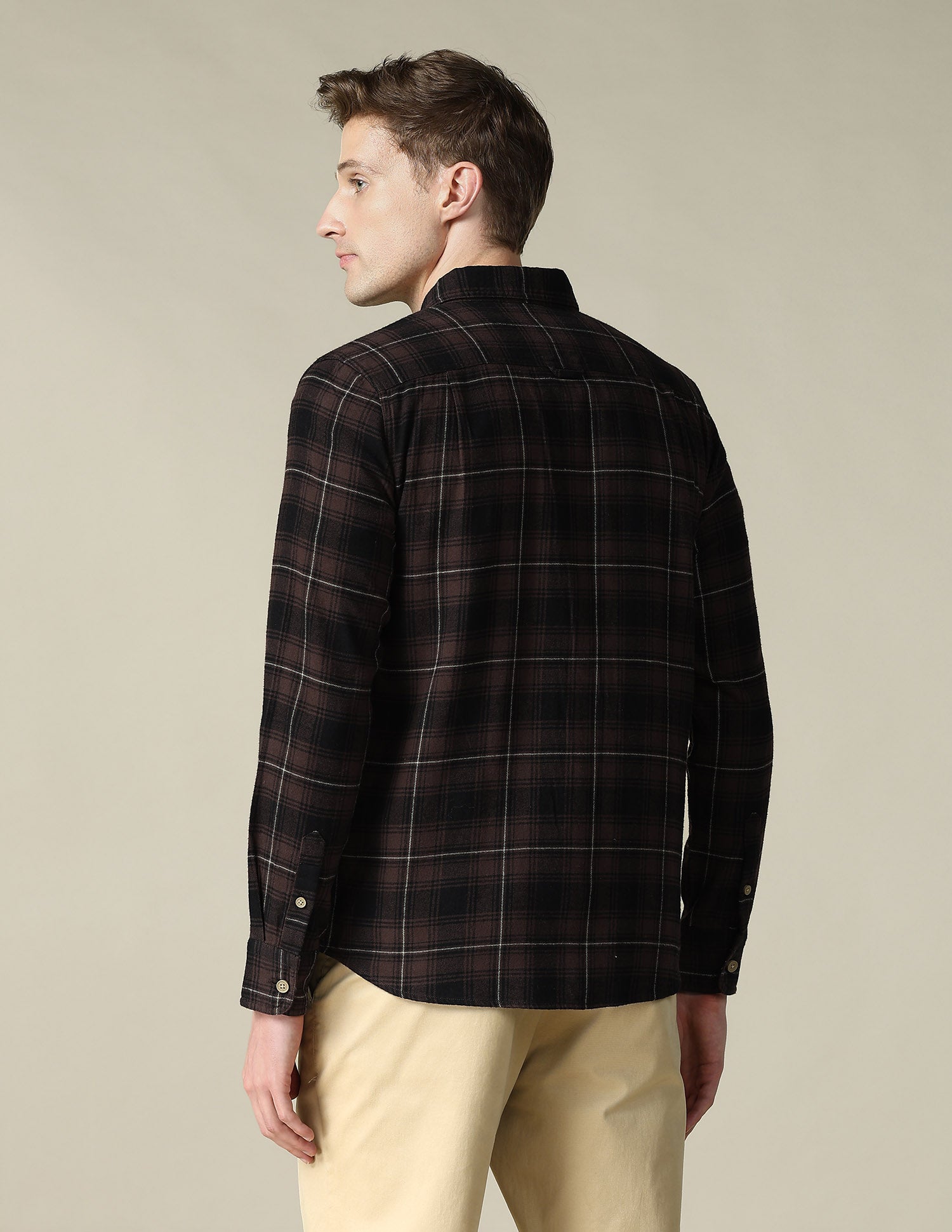 Tartan Checked Regular Fit Shacket Brown - U.S. Polo Assn. India | Large