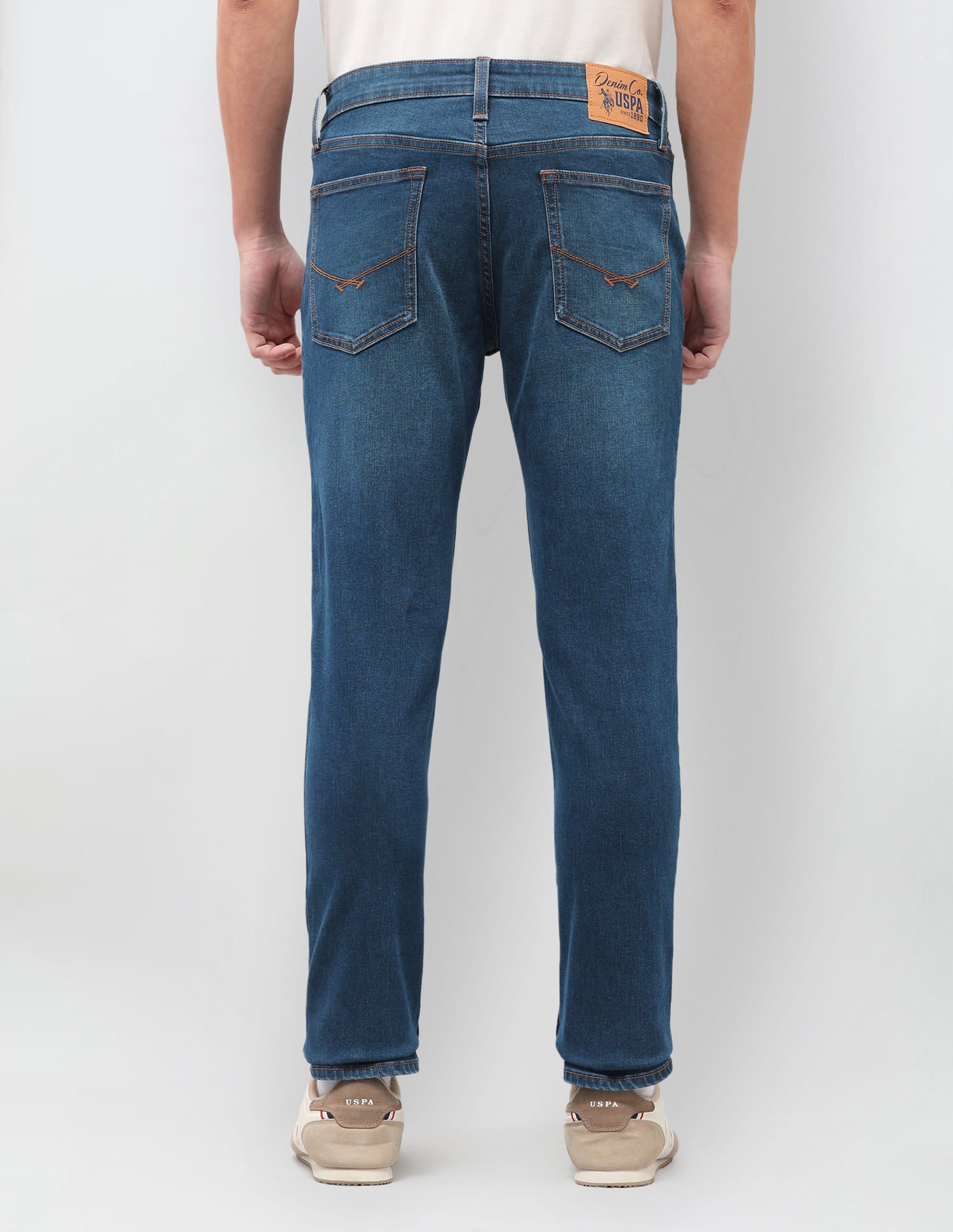 Solid Slim Fit Jeans Blue - U.S. Polo Assn. India | Large