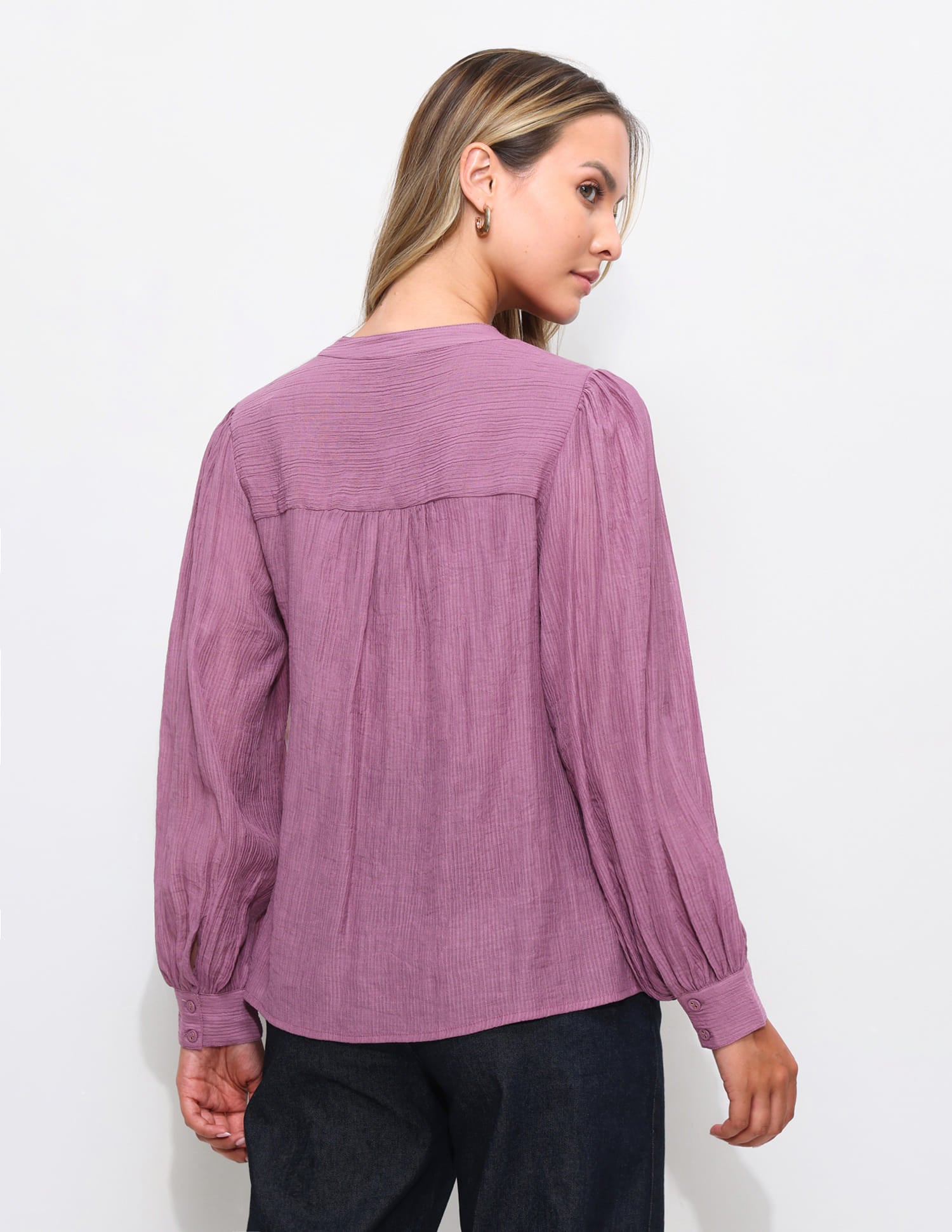 Solid Relaxed Fit Blouson Top Pink - U.S. Polo Assn. India | Large