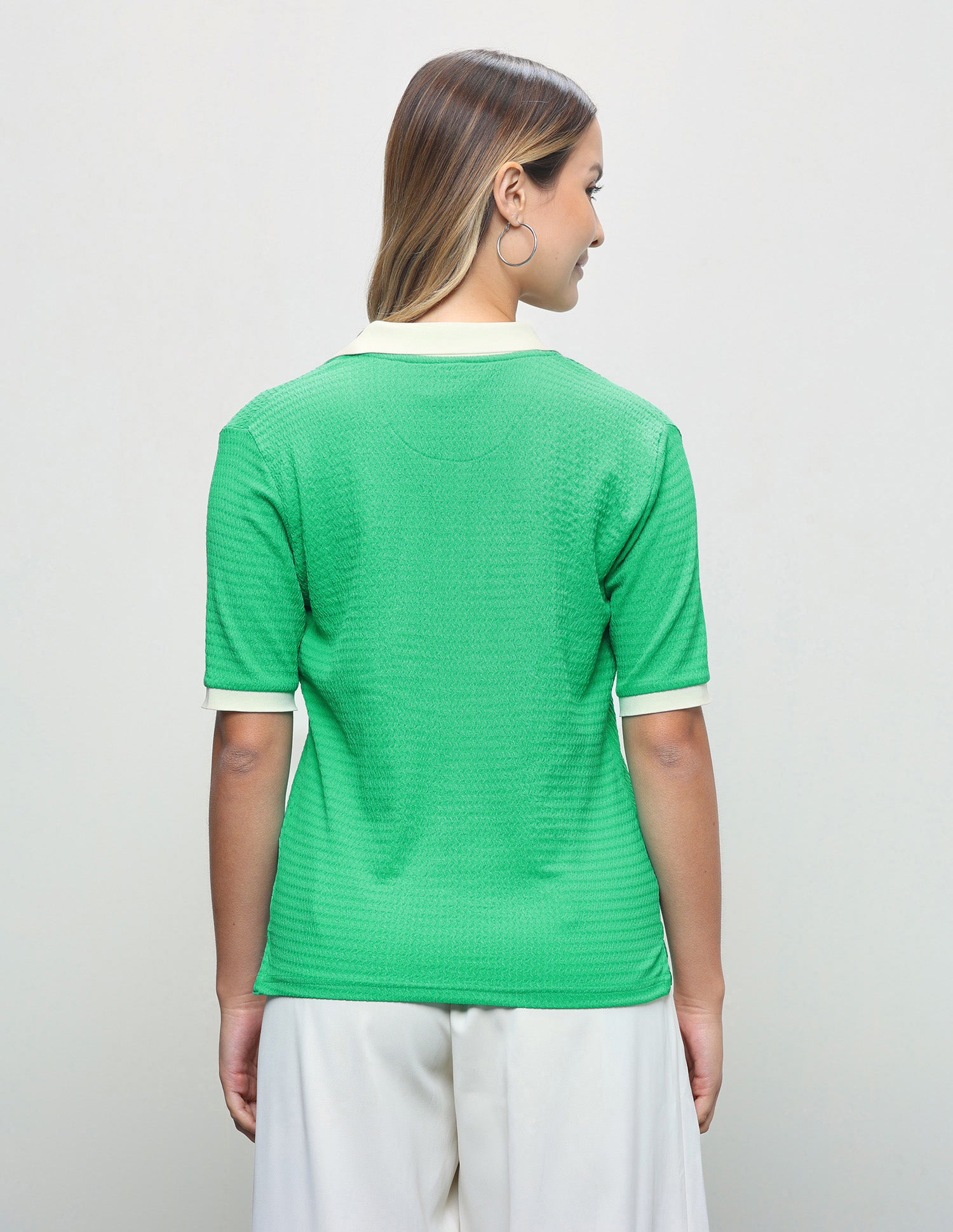 Textured Regular Fit Polo Shirt Green - U.S. Polo Assn. India | Large