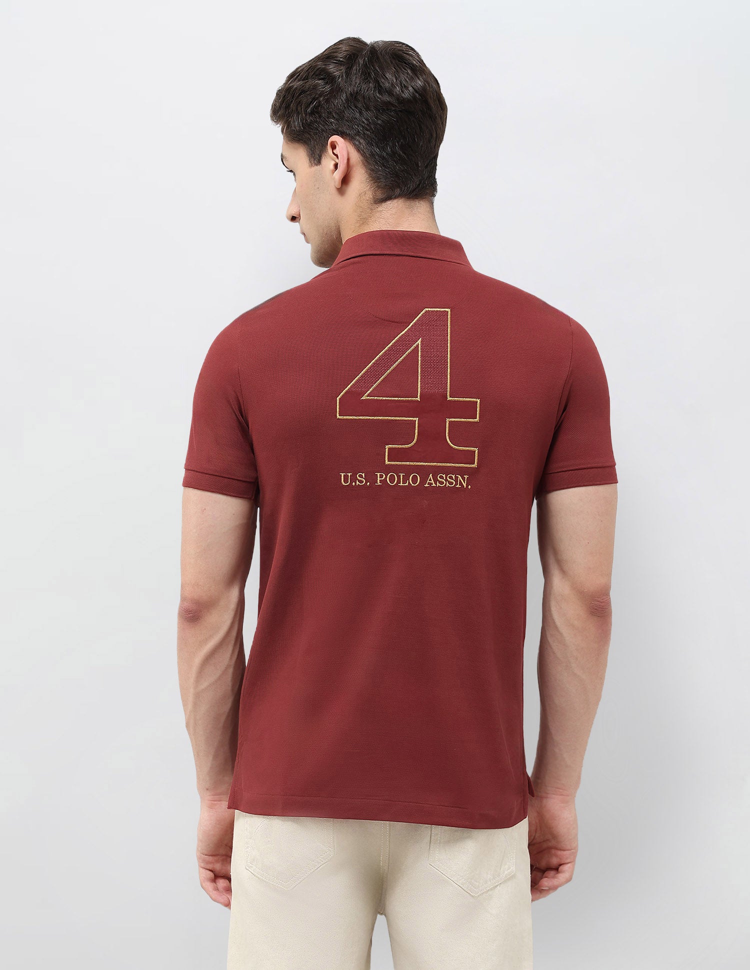 Numeric Brand Embroidered Regular Fit Polo Shirt Maroon - U.S. POLO ASSN. | Large