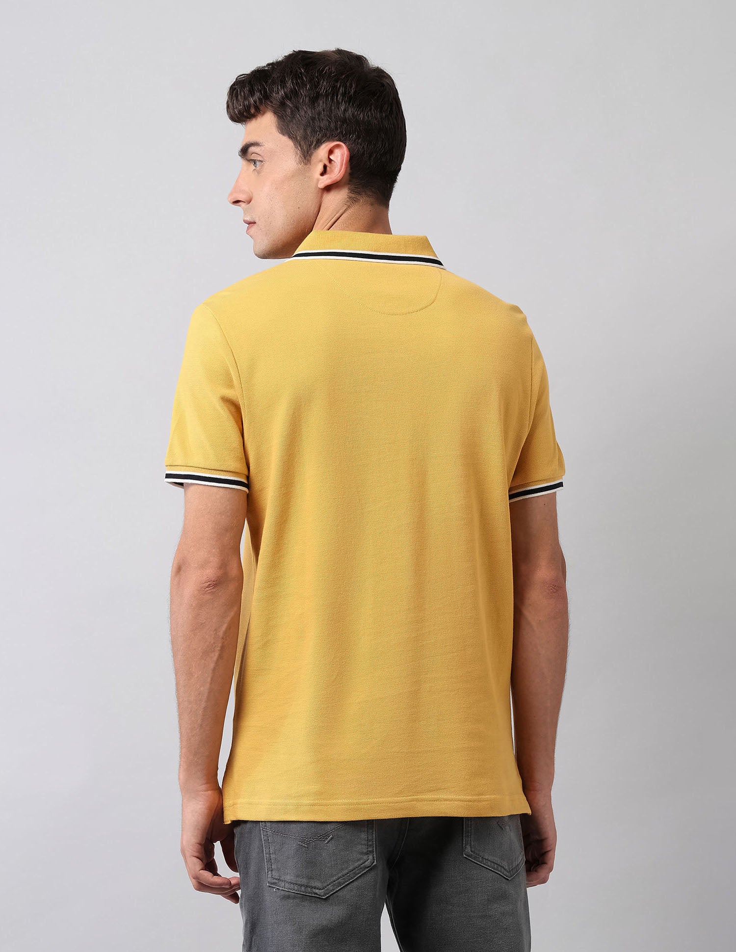 Pure Cotton Muscle Fit Polo Shirt Yellow - U.S. Polo Assn. India | Large