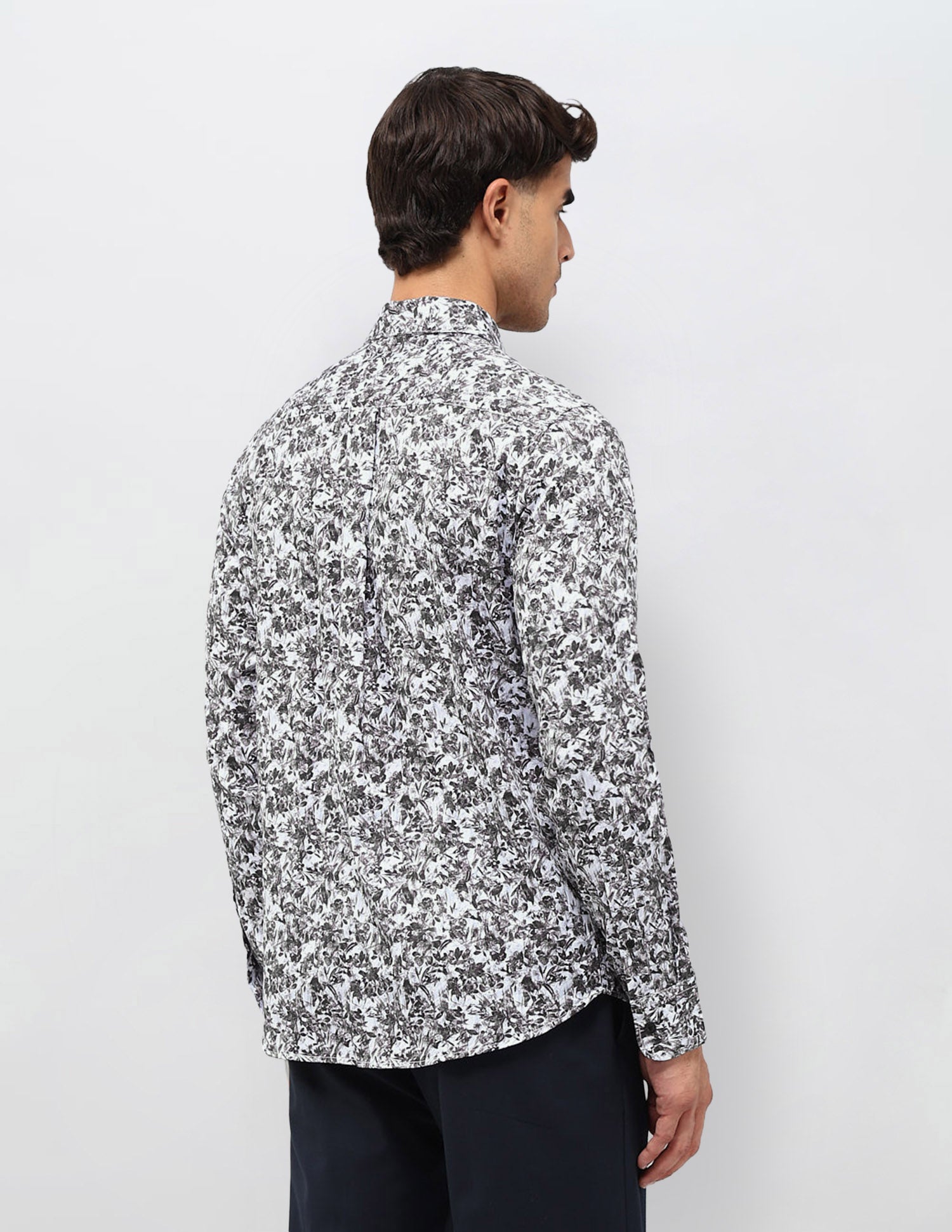 Floral Printed Satin Shirt Brown - U.S. POLO ASSN. | Large