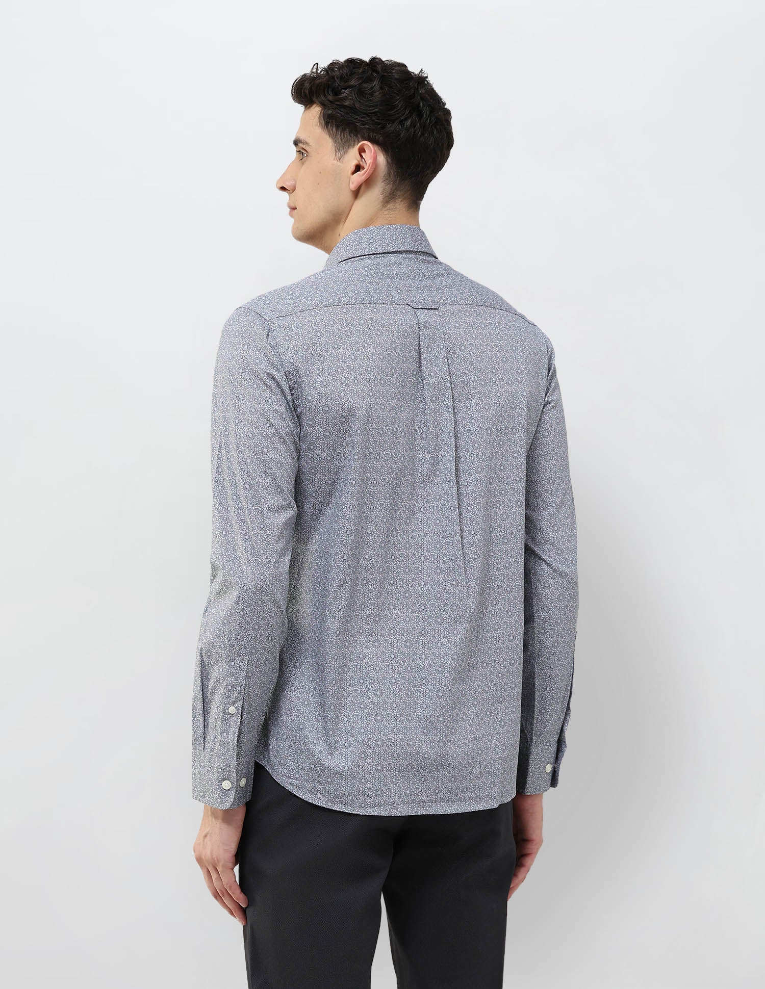 Geometric Printed Tailored Fit Shirt Navy - U.S. POLO ASSN. | Large