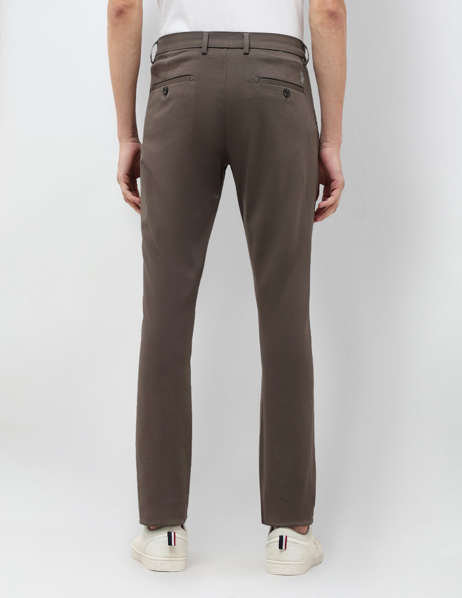 Satin Slim Fit Trousers Brown - U.S. Polo Assn. India | Large