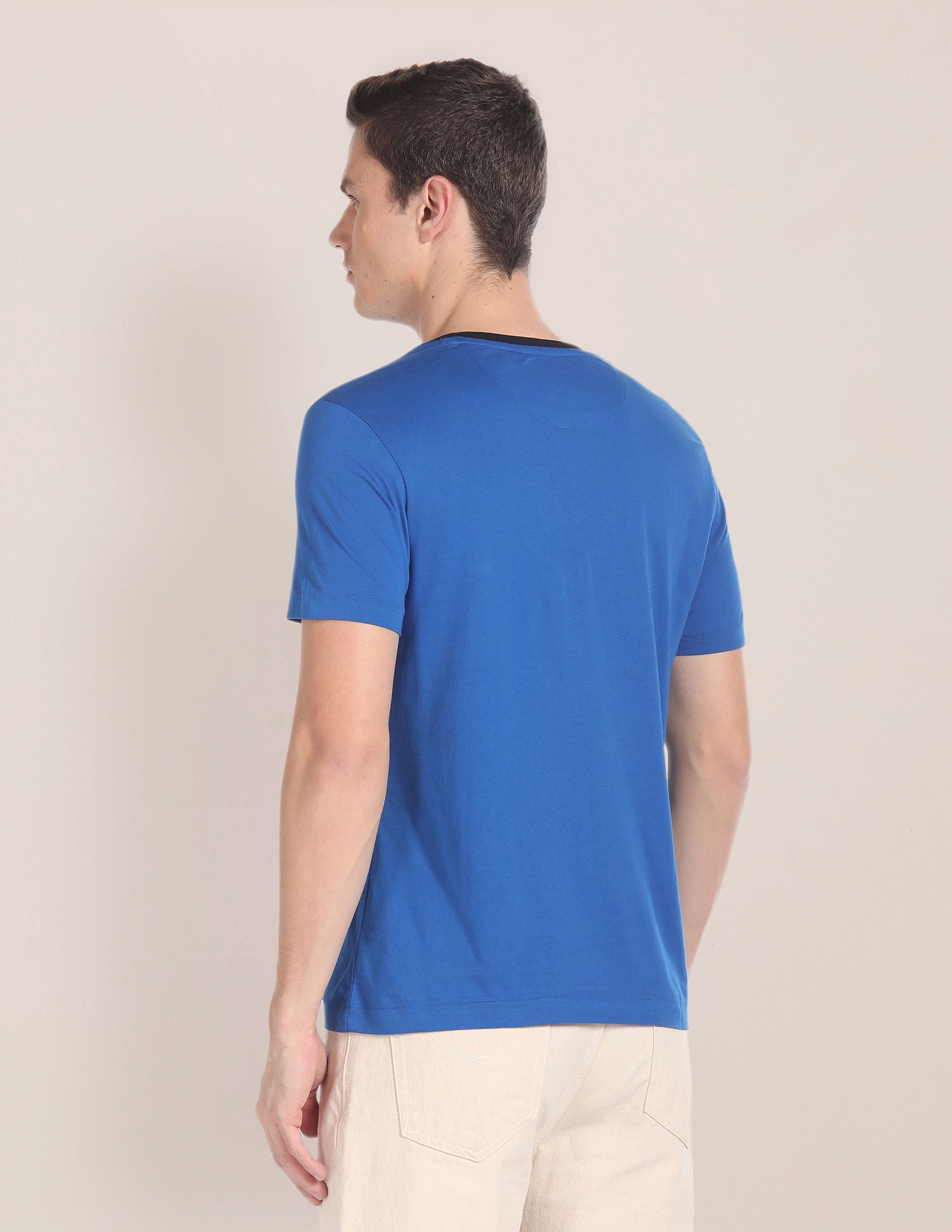 Brand Stripe Cotton T-Shirt Blue - U.S. Polo Assn. India | Large