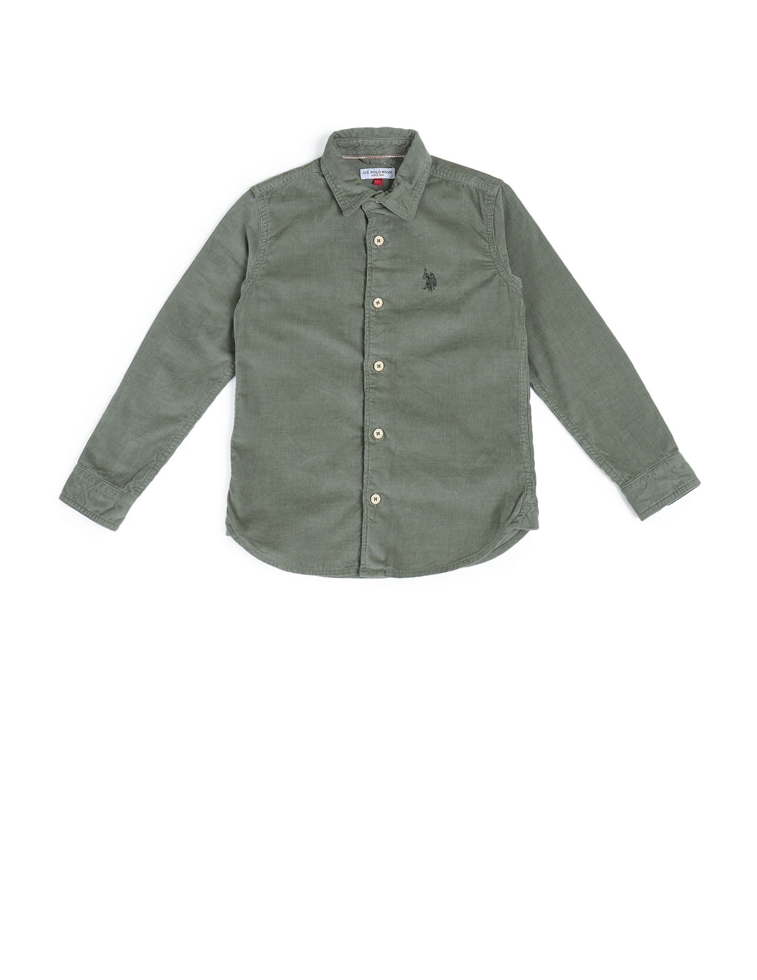 Regular Fit Corduroy Shirt Light Olive - U.S. Polo Assn. India | Large