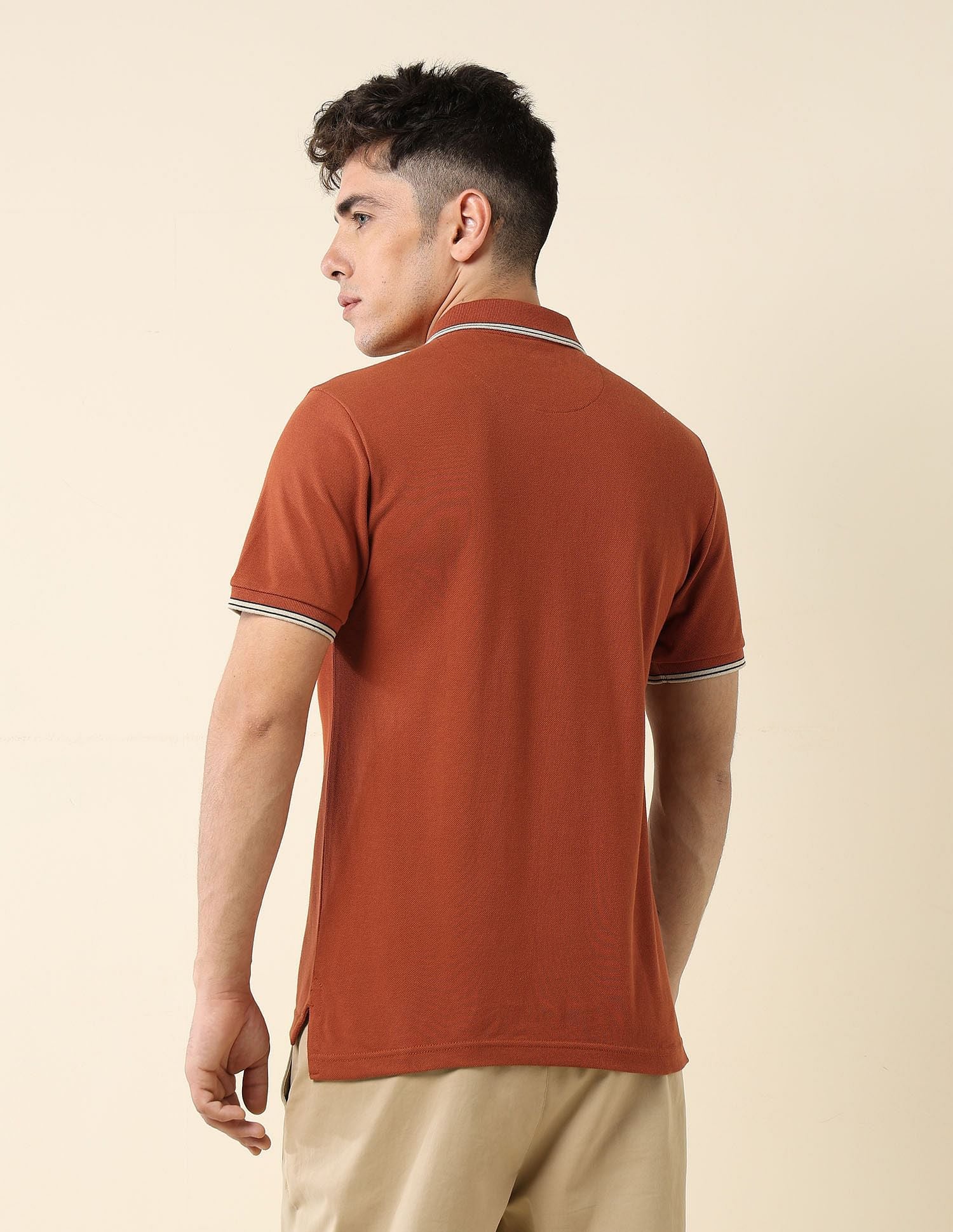 Solid Slim Fit Polo Shirt Rust - U.S. Polo Assn. India | Large