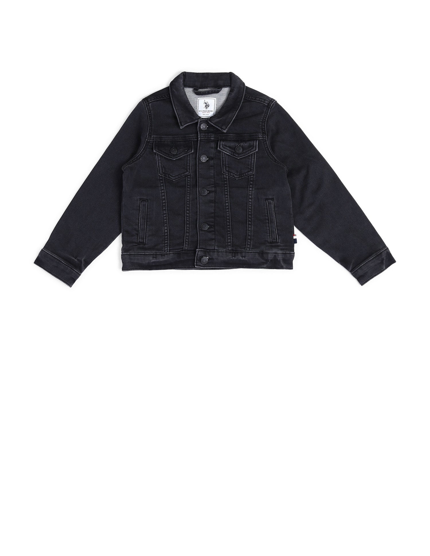 Boys Solid Spread Collar Jacket Black - U.S. POLO ASSN. | Large